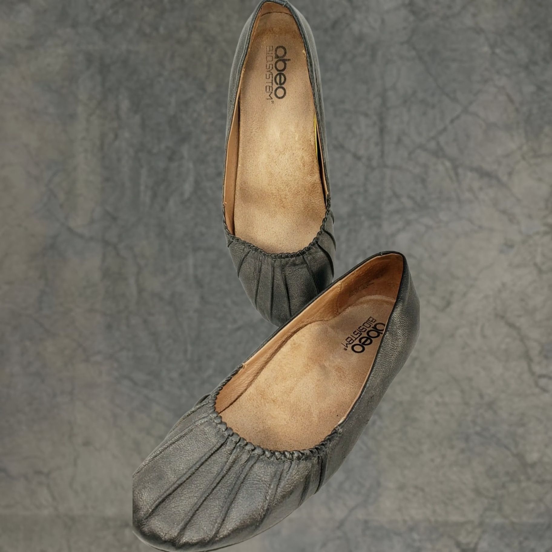 Vintage Abeo Ballet Flat Taylin Black Leather Slip On 8.5N Women’s Orthotic Insole Comfort Footbed Shoes Size US 9 / IT 39 - 1 Thumbnail