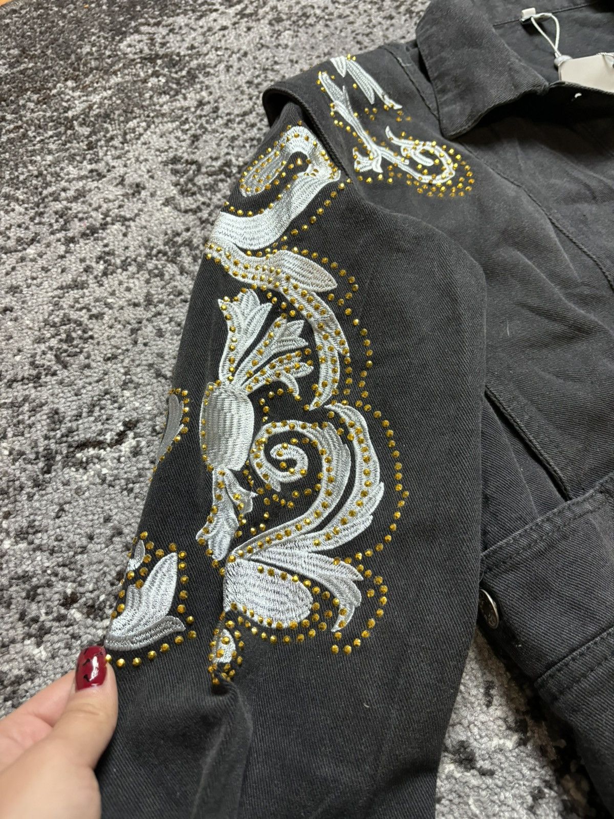Japanese Brand × Vintage Streetwear Jacket Women Retro Embroidered Hot Drill Jacket Size M / US 6-8 / IT 42-44 - 5 Thumbnail