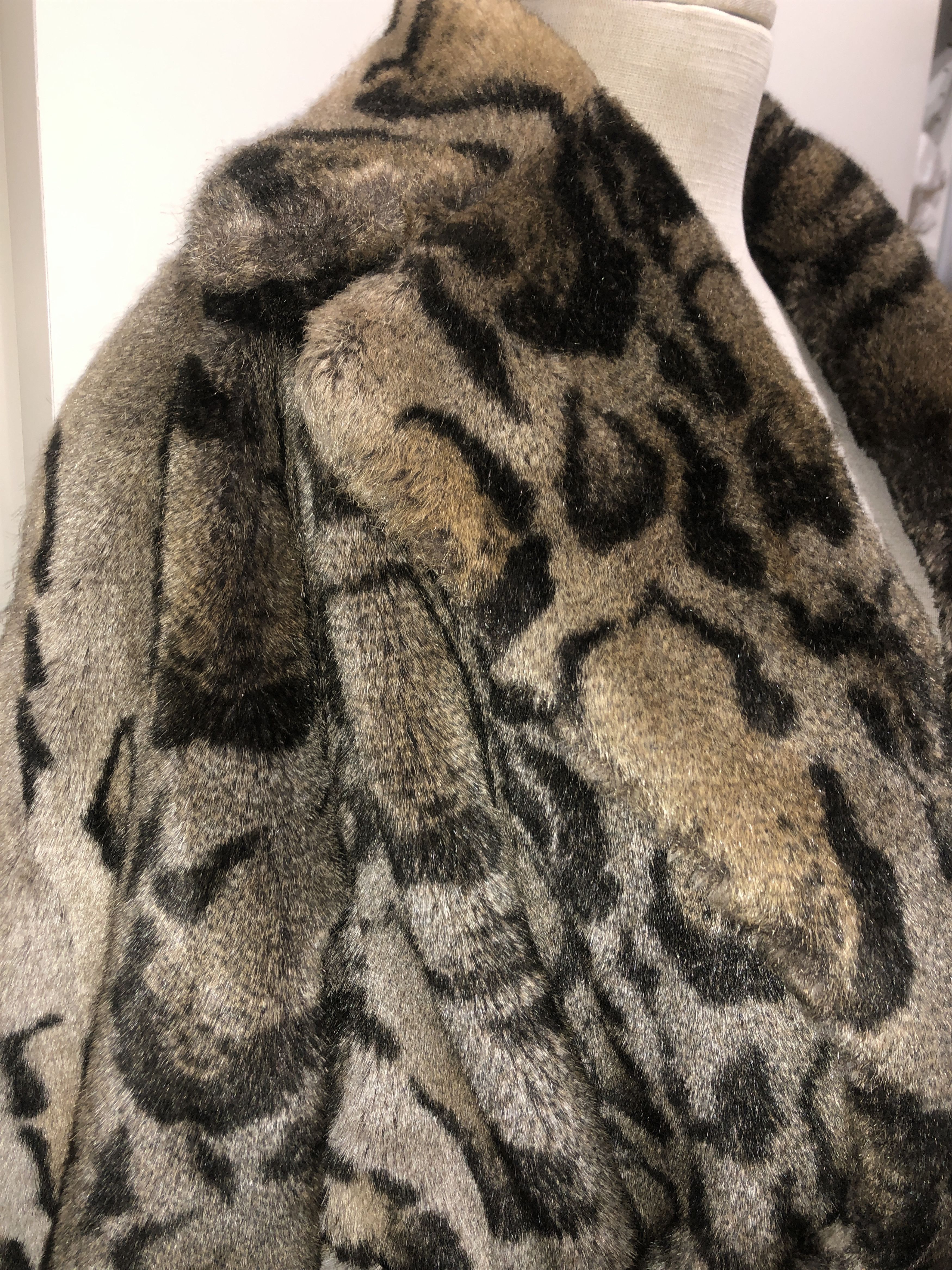 Calugi e Gianelli Animalier Wide Fake Fur Coat Size L / US 10 / IT 46 - 15 Thumbnail