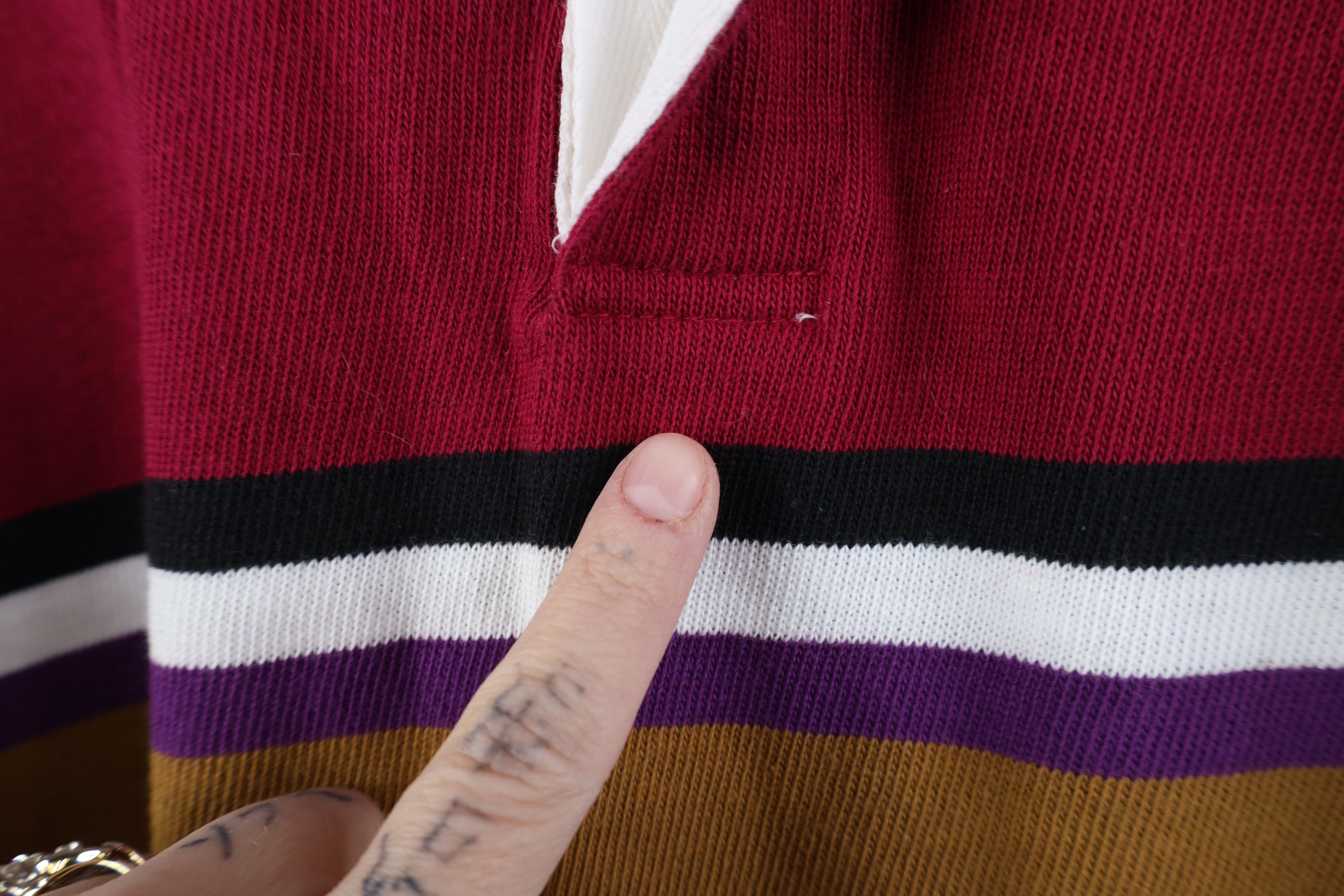 Vintage Vintage 90s Streetwear Block Knit Long Sleeve Rugby Polo Size US M / EU 48-50 / 2 - 9 Thumbnail