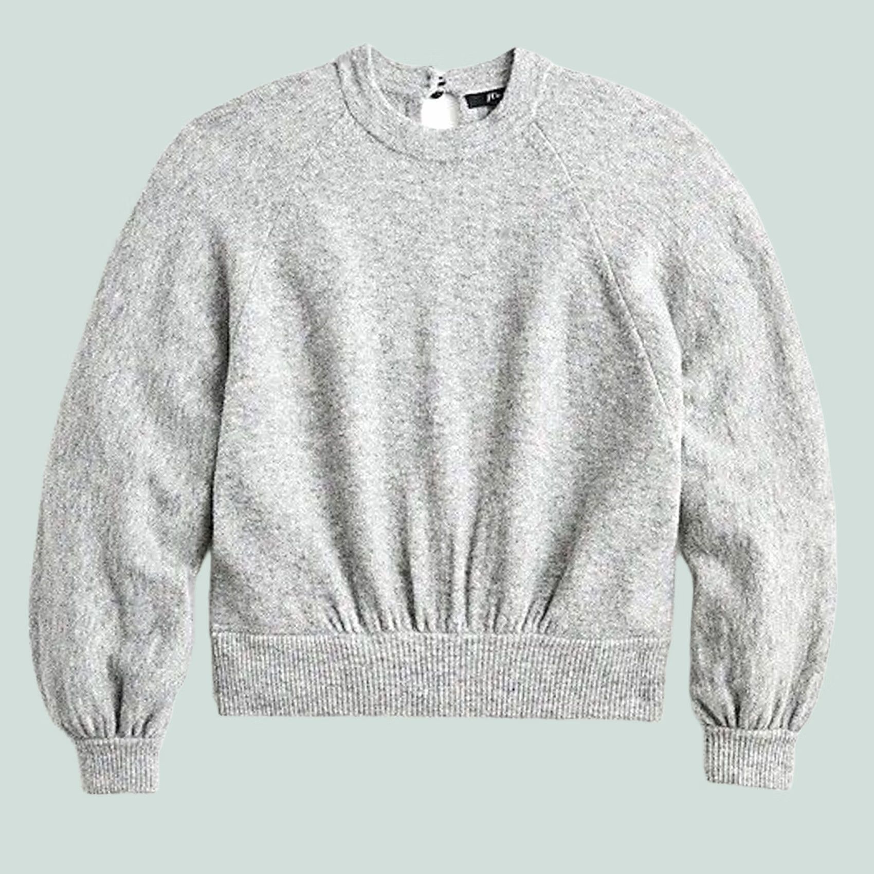 J.Crew J.Crew Sweater Crewneck Gathered Gray Supersoft Yarn Pullover Size S Women’s Long Sleeve Wool Alpaca Nylon Spandex Crew Neck Pullover Size S / US 4 / IT 40 - 1 Thumbnail