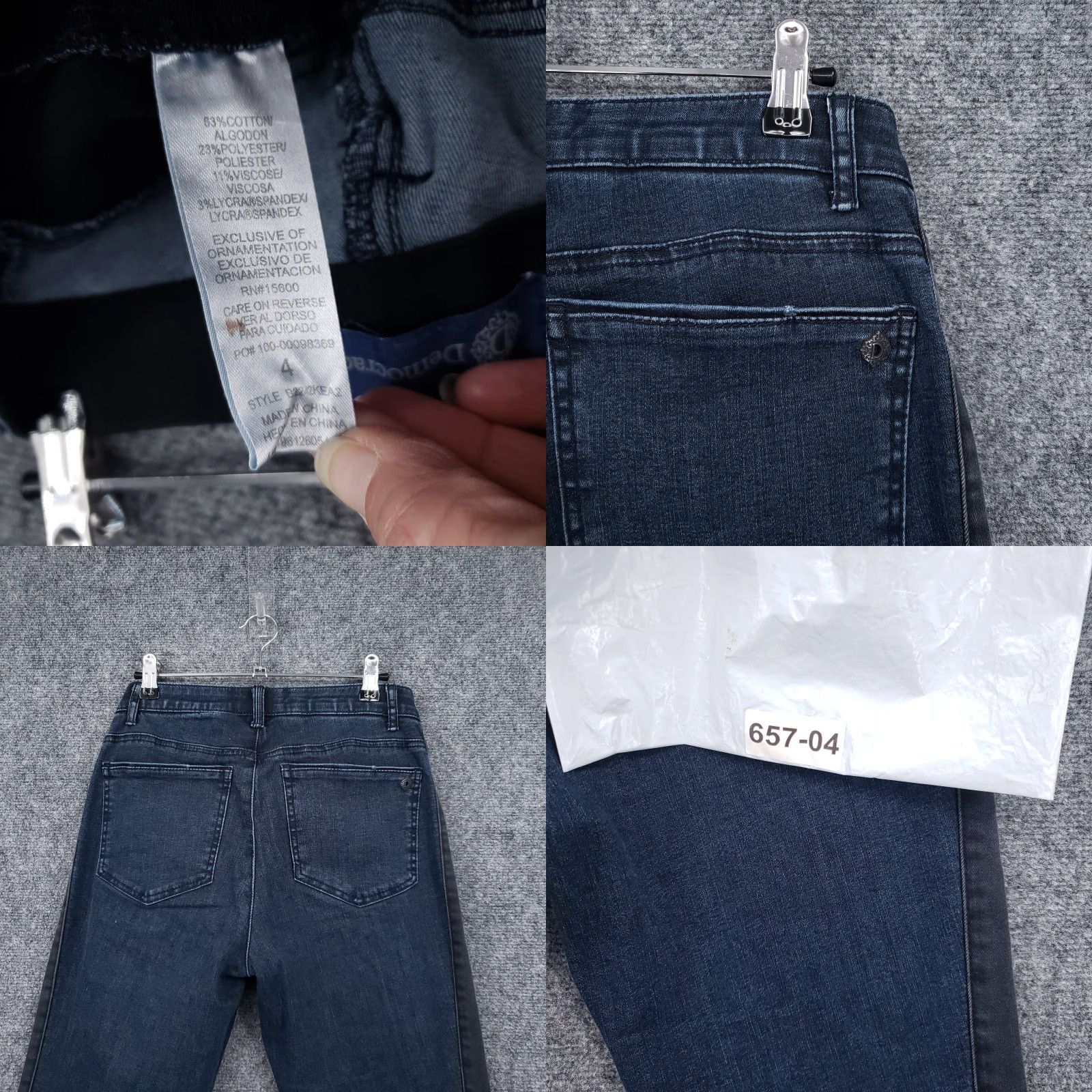 Vintage Democracy Jeans Womens 4 Blue Ab Solution Fit Skinny Stretch Mid Rise Denim Jeans Size 27" / US 4 / IT 40 - 9 Thumbnail