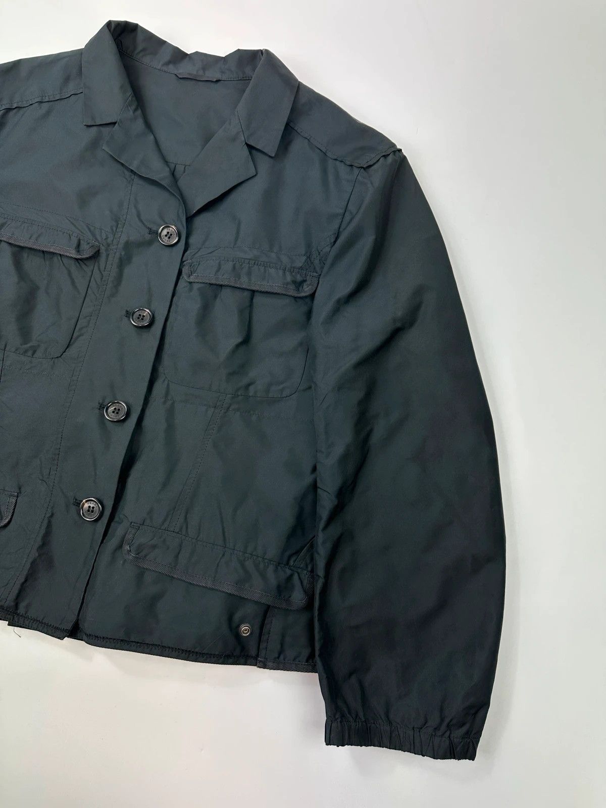 Prada Prada Sport SS2007 Black Cropped Nylon Blazer Jacket Size M / US 6-8 / IT 42-44 - 3 Thumbnail