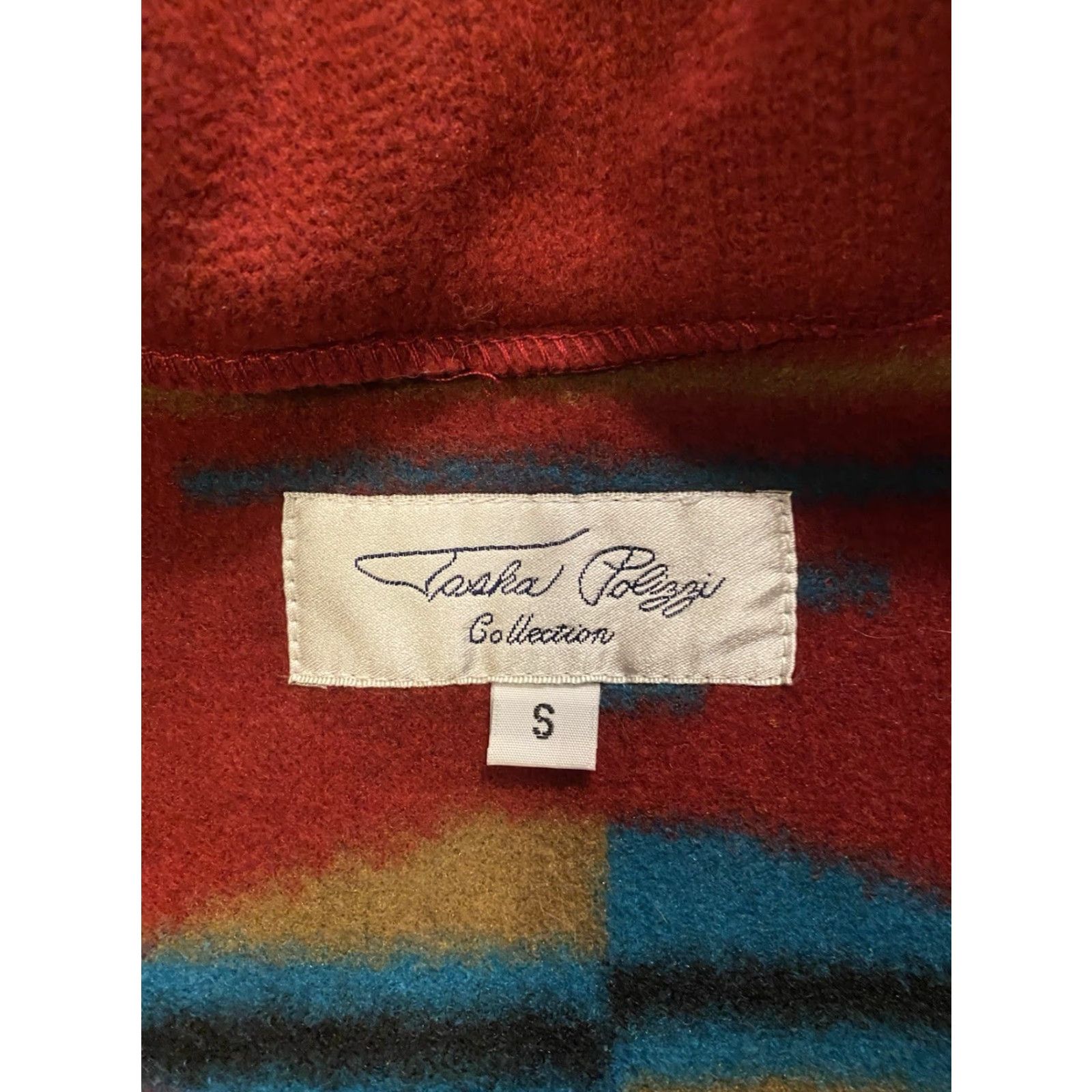 Vintage Tasha Polizzi Sleeveless Jacket Vest Tie Front Southwest Aztec Faux Fur Red S Womens Jacket Size S / US 4 / IT 40 - 3 Thumbnail
