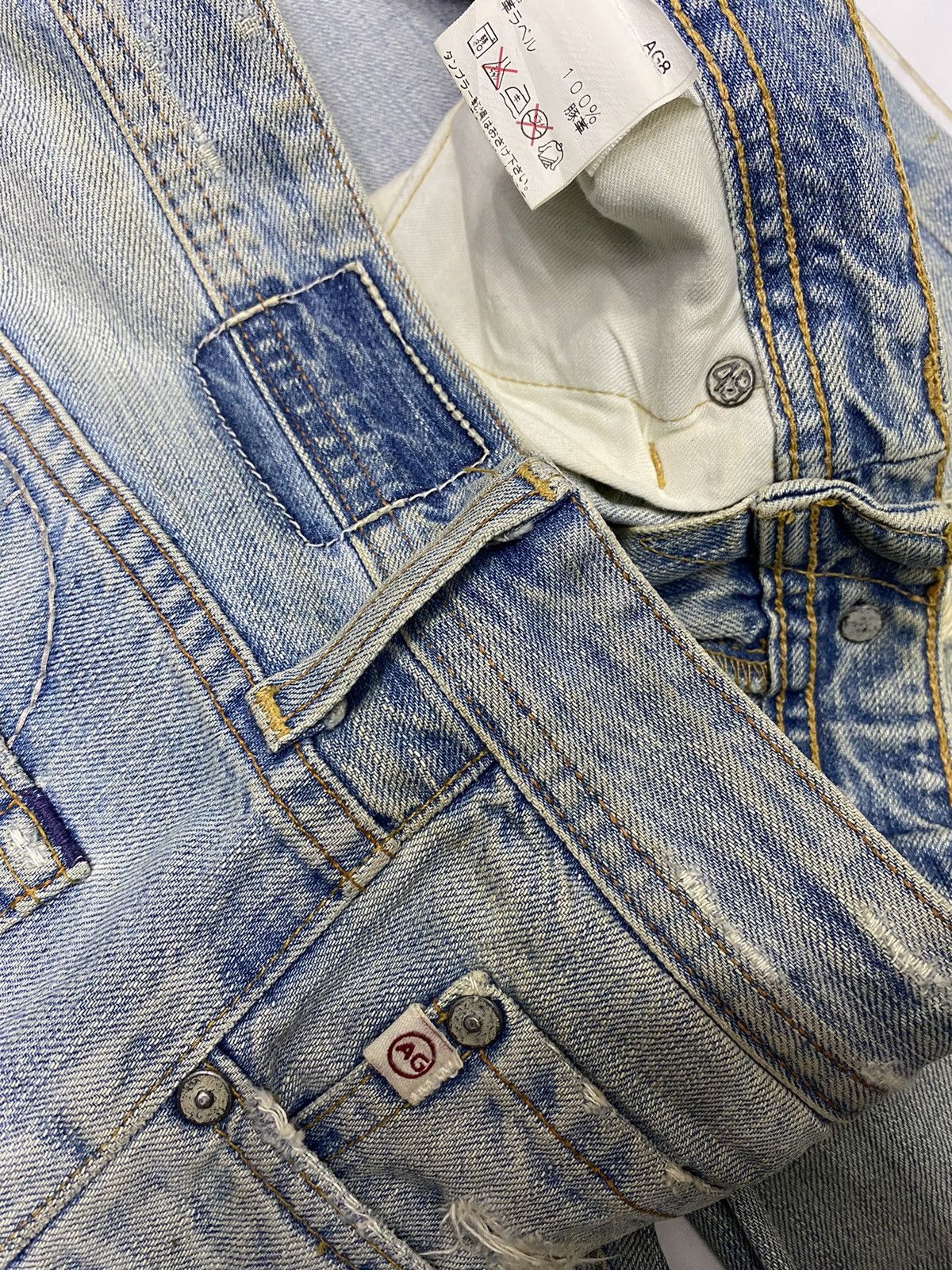 A&G Rock 🔥AG ADRIANO GOLDSCHMIED ☮️ LOGO DISTRESSED DENIM JEANS Size US 31 - 12 Thumbnail