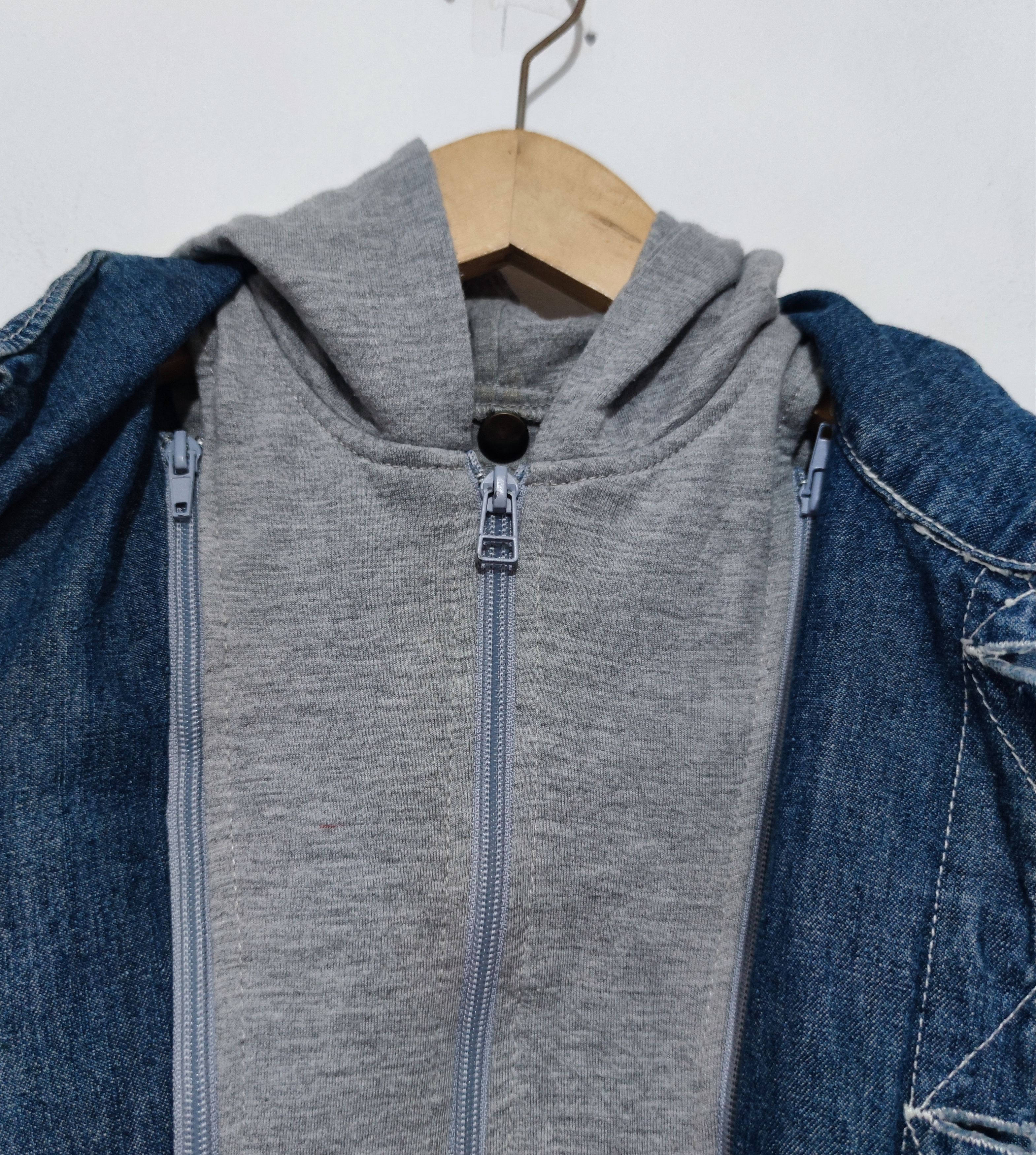 Hysteric Glamour × In The Attic × Japanese Brand Distressed Denim Jacket Hoodie Size US L / EU 52-54 / 3 - 6 Thumbnail