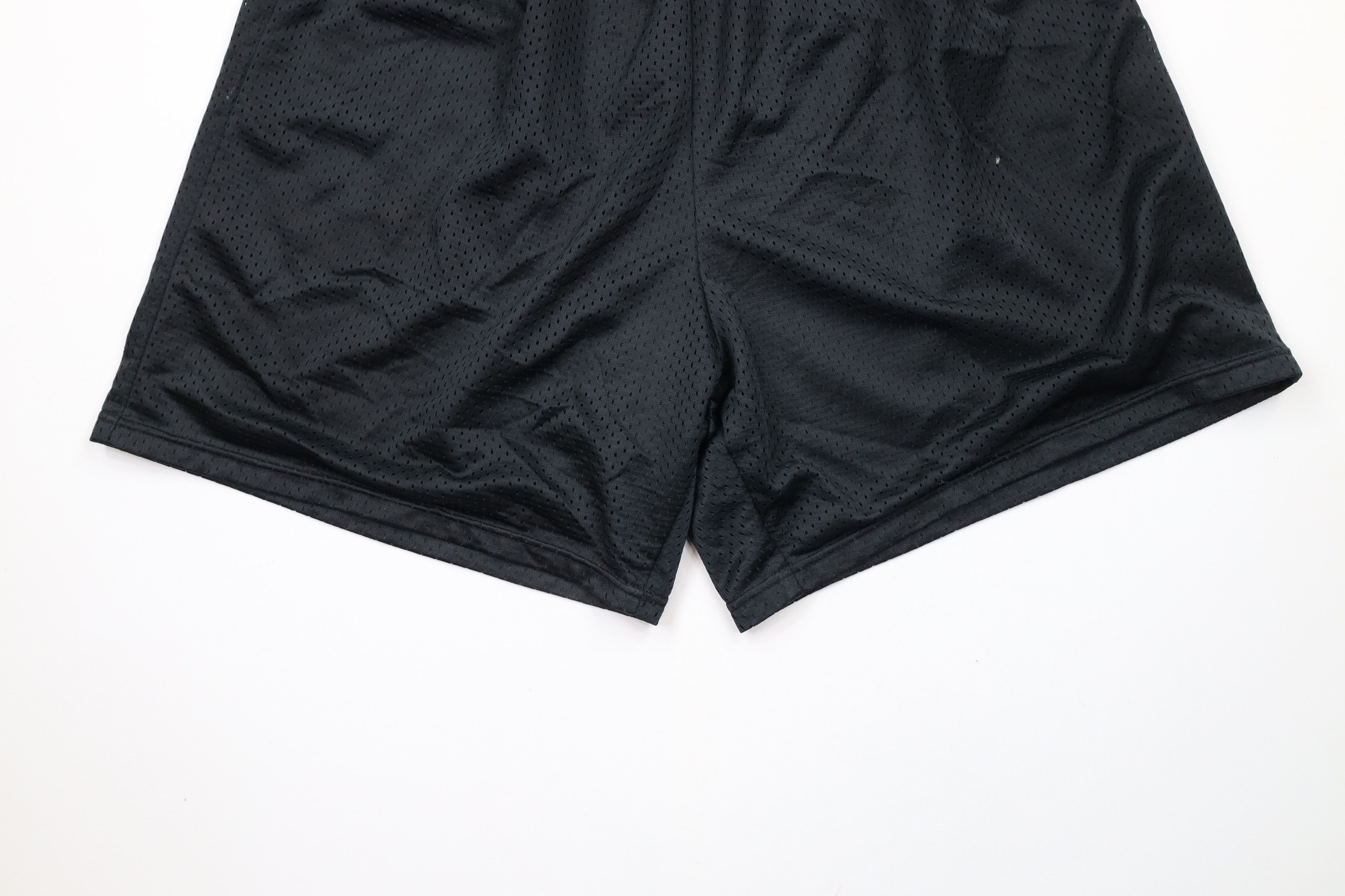 Vintage Vintage 90s Streetwear Blank Above Knee Mesh Shorts Black Size US 34 / EU 50 - 4 Thumbnail