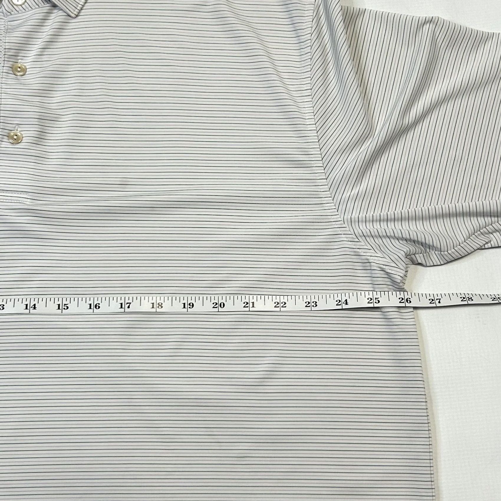 Peter Millar Peter Millar Summer Comfort Polo Shirt Mens XL White Striped Golf Performance breathable moisture-wicking quick-dry stretch lightweight Size US XL / EU 56 / 4 - 5 Thumbnail