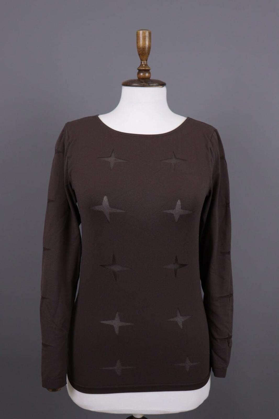 Wolford Wolford Brown Big Star Scoop Neck Long Sleeve Sweater Size M Size M / US 6-8 / IT 42-44 - 1 Thumbnail