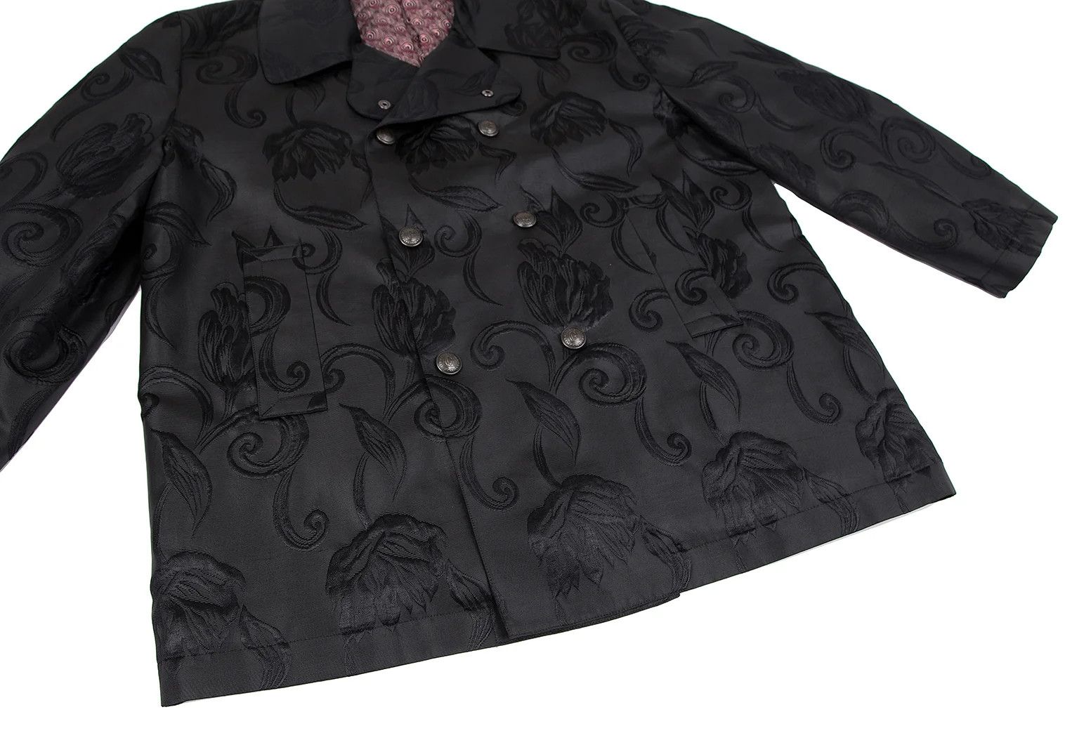 Jean Paul Gaultier Quilted Floral Jacquard Grograine Coat Black Size 48 Size US M / EU 48-50 / 2 - 8 Thumbnail