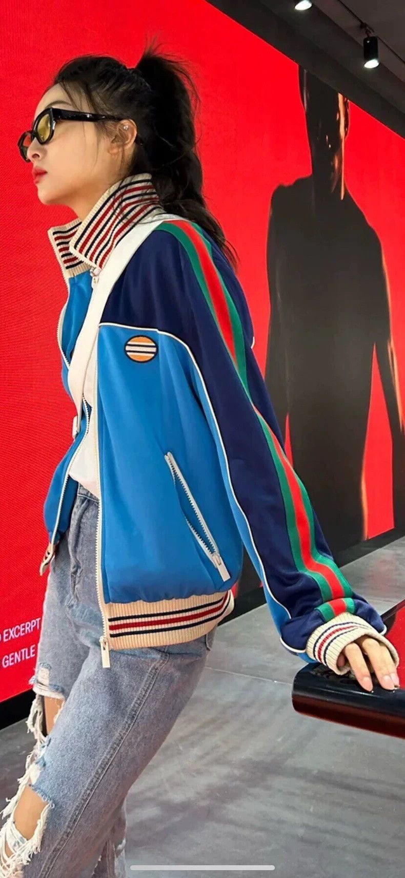 Gucci Gucci Blue side striped logo jacket 2502-Nextarrow Size US L / EU 52-54 / 3 - 2 Thumbnail