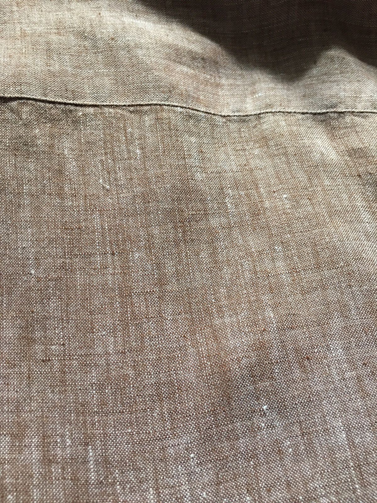 Emmett Emmett London Pure Linen Slim Fit Men’s Brown Shirt XL Size US XL / EU 56 / 4 - 8 Thumbnail