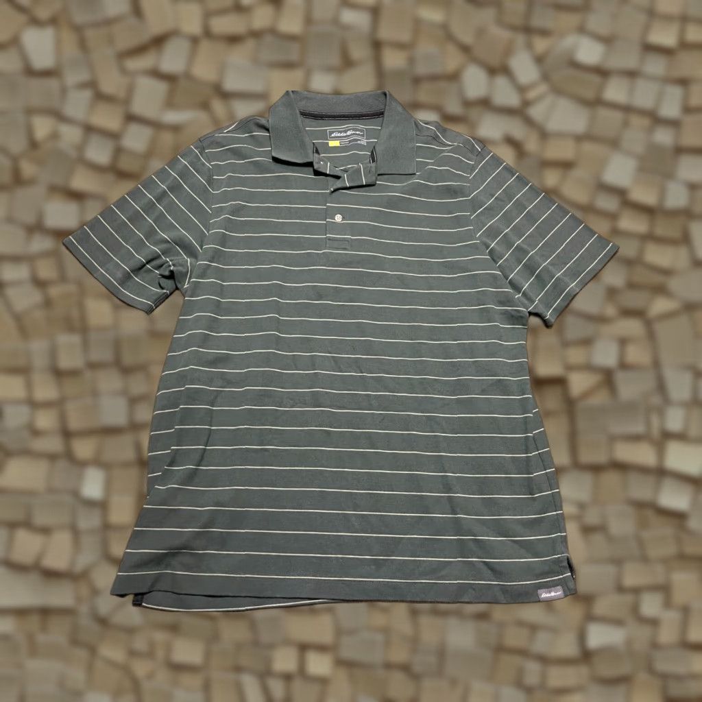 Eddie Bauer Eddie Bauer Shirt Mens Large Green Yellow Striped Polo Short Sleeve TRAVEX Size US L / EU 52-54 / 3 - 1 Thumbnail