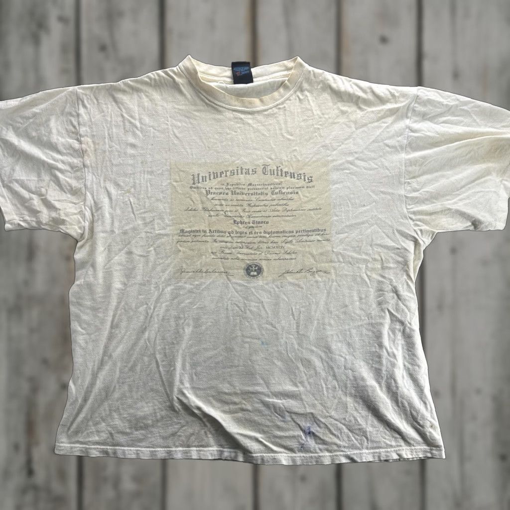 Soffe VINTAGE Tufts University College 90s T-Shirt Mens 2XL White Graphic Cotton Short Sleeve Size US XXL / EU 58 / 5 - 1 Thumbnail