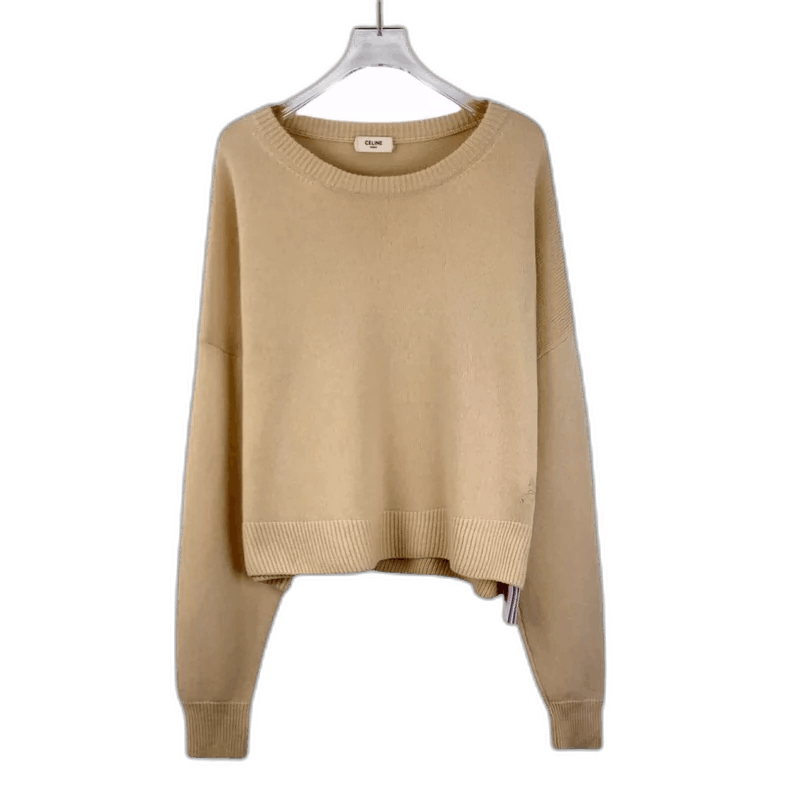 Celine Celine Brown Embroidered Cashmere Sweater Size ONE SIZE - 1 Thumbnail