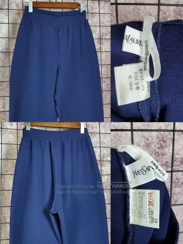 Yves Saint Laurent YSL M Size Casual Wool Pants in Navy Blue . Size 27" / US 4 / IT 40 - 3 Thumbnail