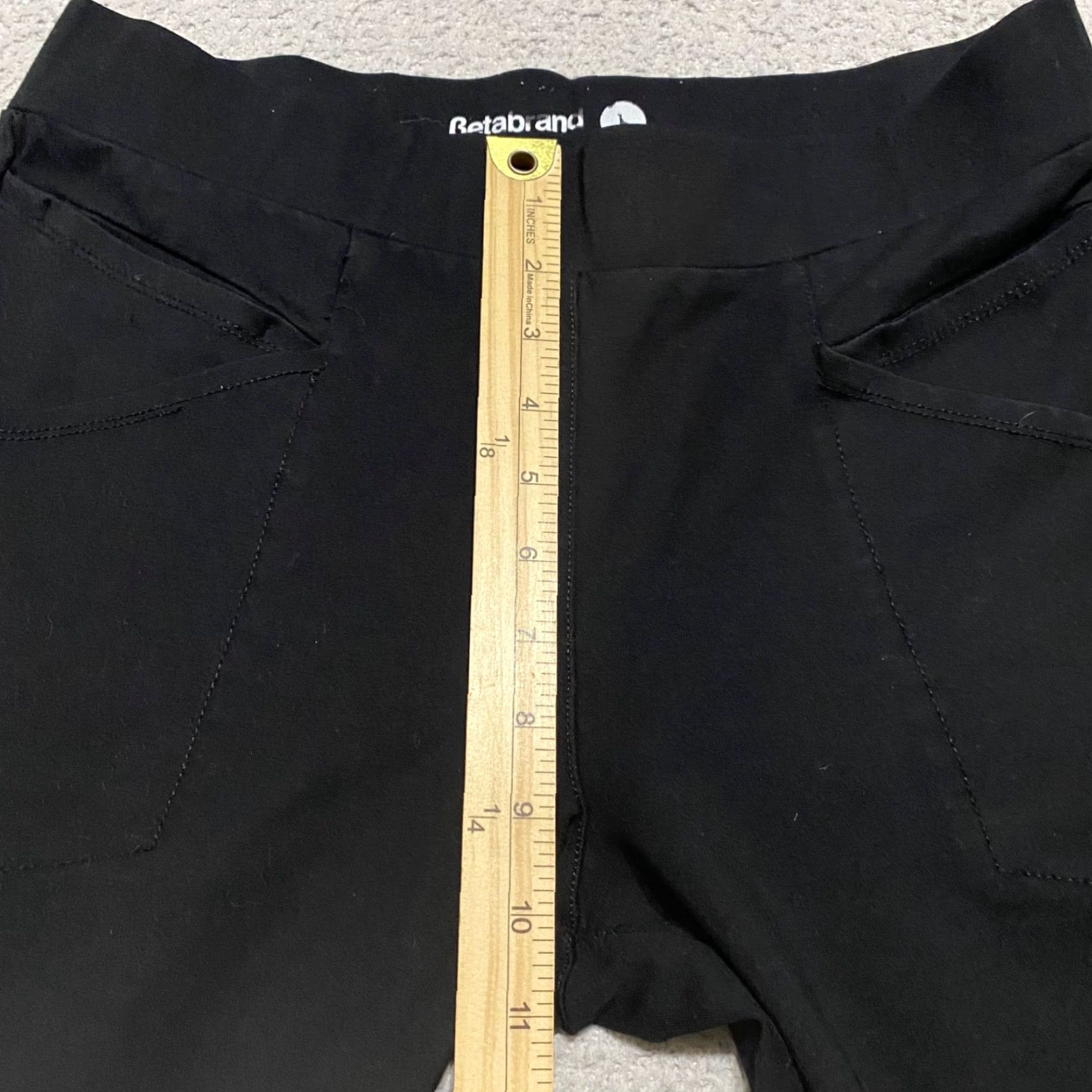 Vintage Betabrand Leggings Womens Large Ankle Solid Black Pockets Gym Training Yoga Running Tape: Athletic, Skinny Inseam 24 in Size 36" / US 14 / IT 50 - 7 Thumbnail