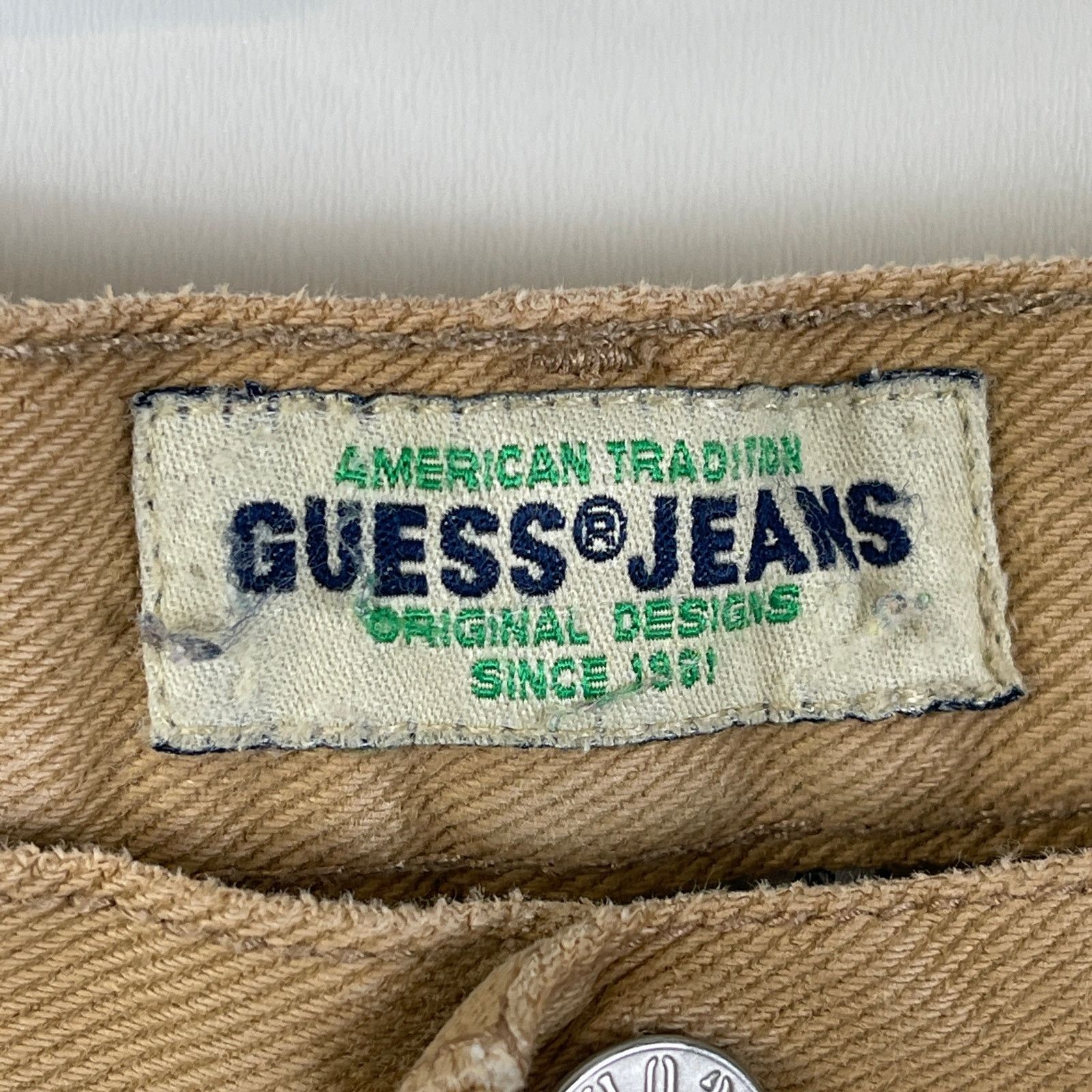 Guess × Vintage Guess Jeans Vintage Khaki Denim Shorts USA Made Size US 33 - 4 Thumbnail