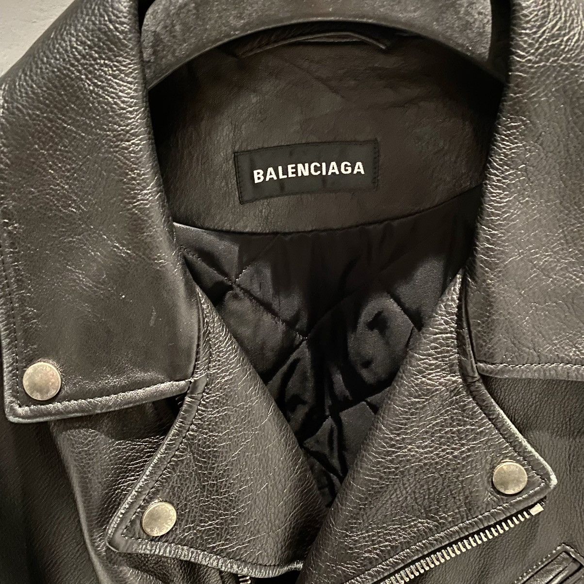 Balenciaga Balenciaga Painted Leather Biker Jacket Size US L / EU 52-54 / 3 - 10 Thumbnail