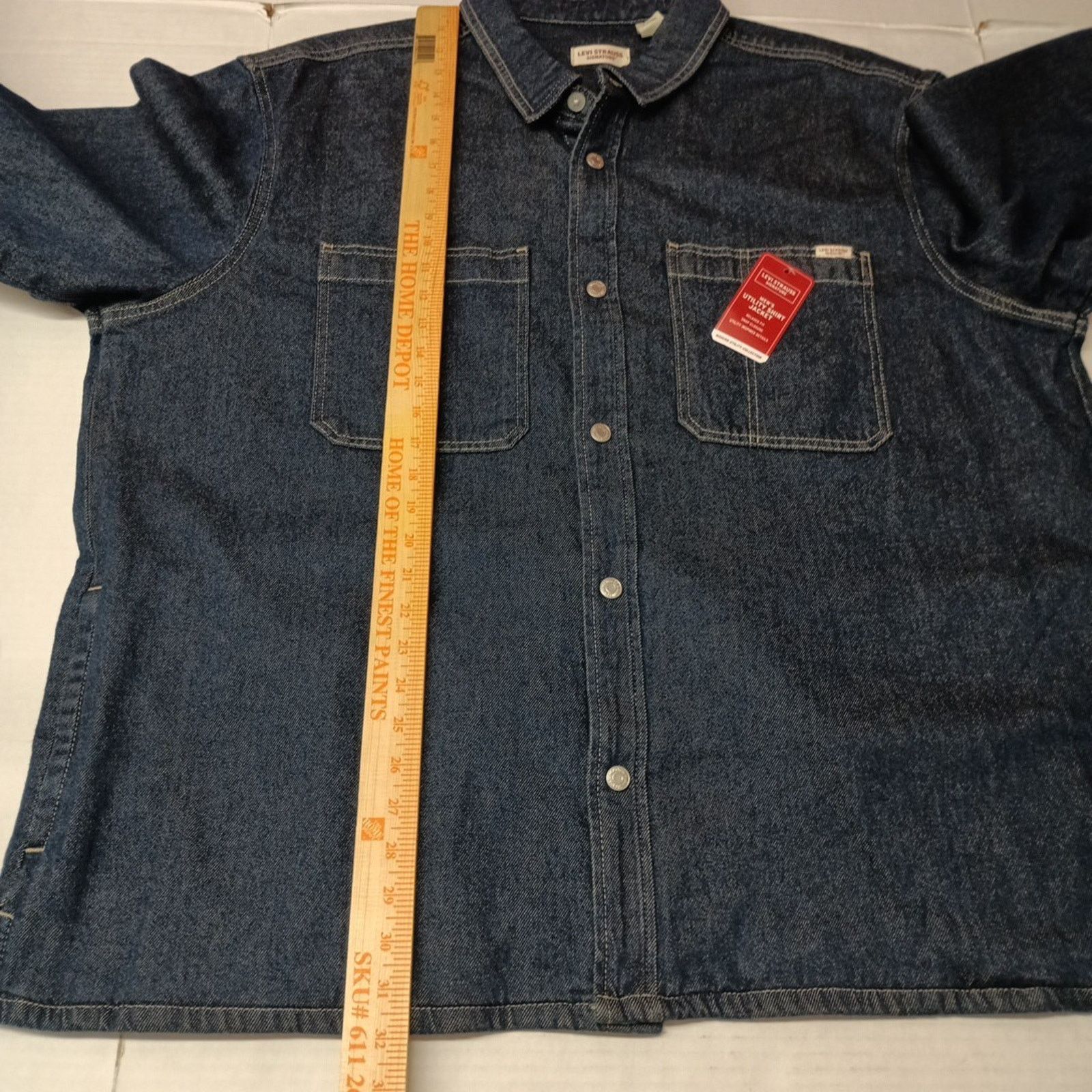 Levi's Levi Strauss Utility Shirt Jacket Men's 2XL Blue Denim Snap Size US XXL / EU 58 / 5 - 8 Thumbnail