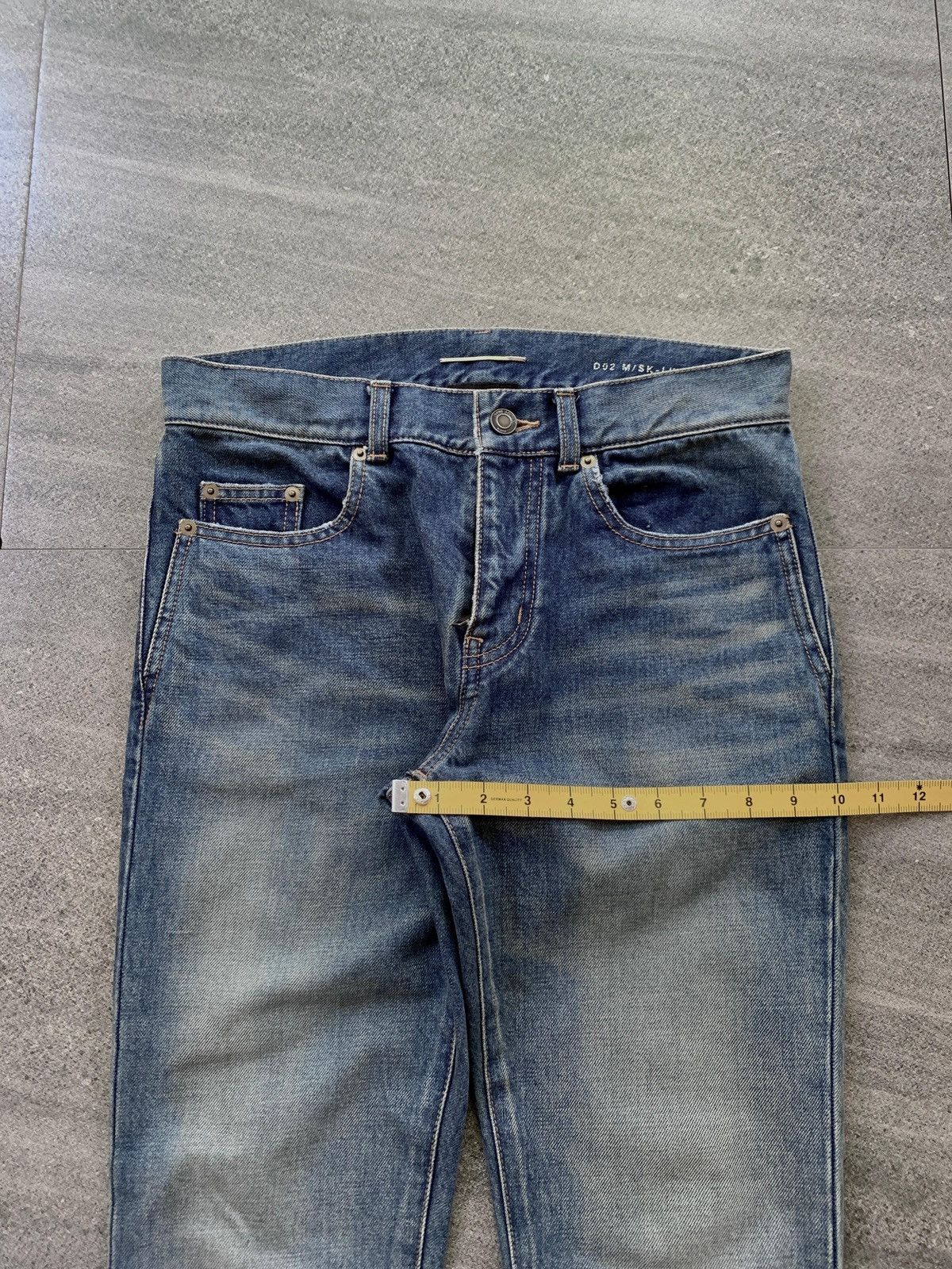 Saint Laurent Paris FREE TAX! D02 Blue Washed Skinny Denim Jeans Size US 28 / EU 44 - 16 Thumbnail
