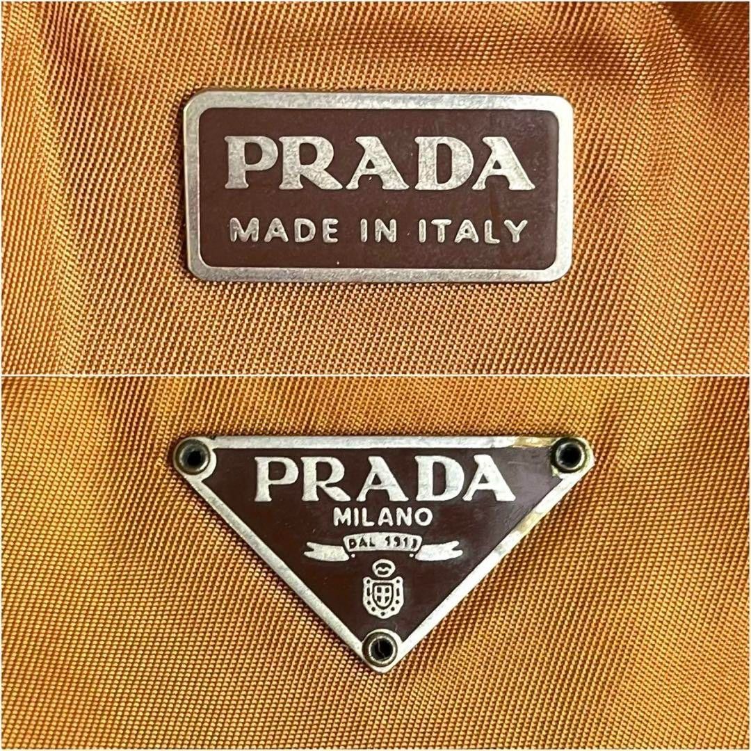Prada Prada - Orange Pouch Handbag Leather Nylon Size ONE SIZE - 7 Thumbnail