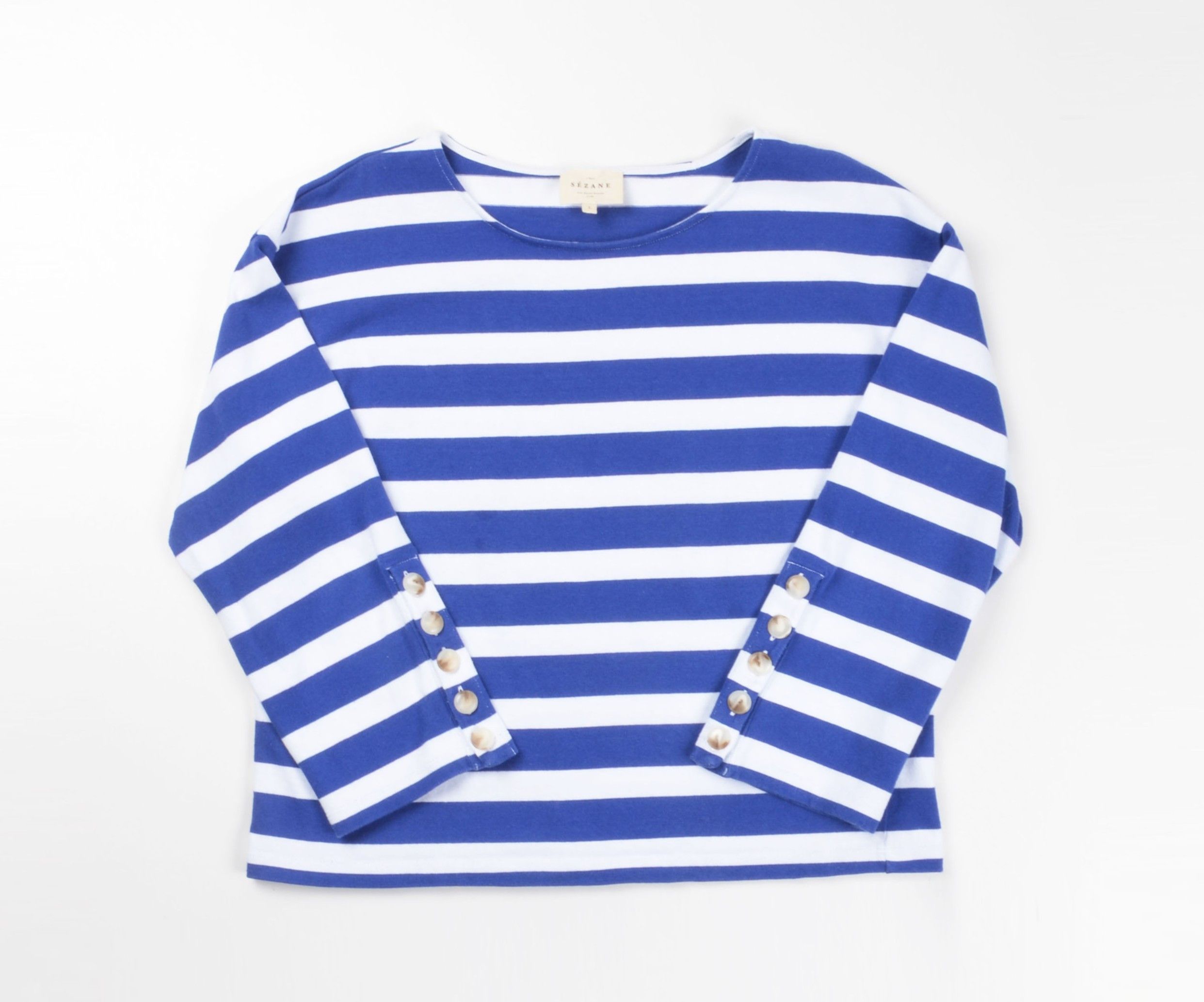 Sezane Sezane Paris Striped Mariniere Breton Long Sleeve Top Size L / US 10 / IT 46 - 3 Thumbnail