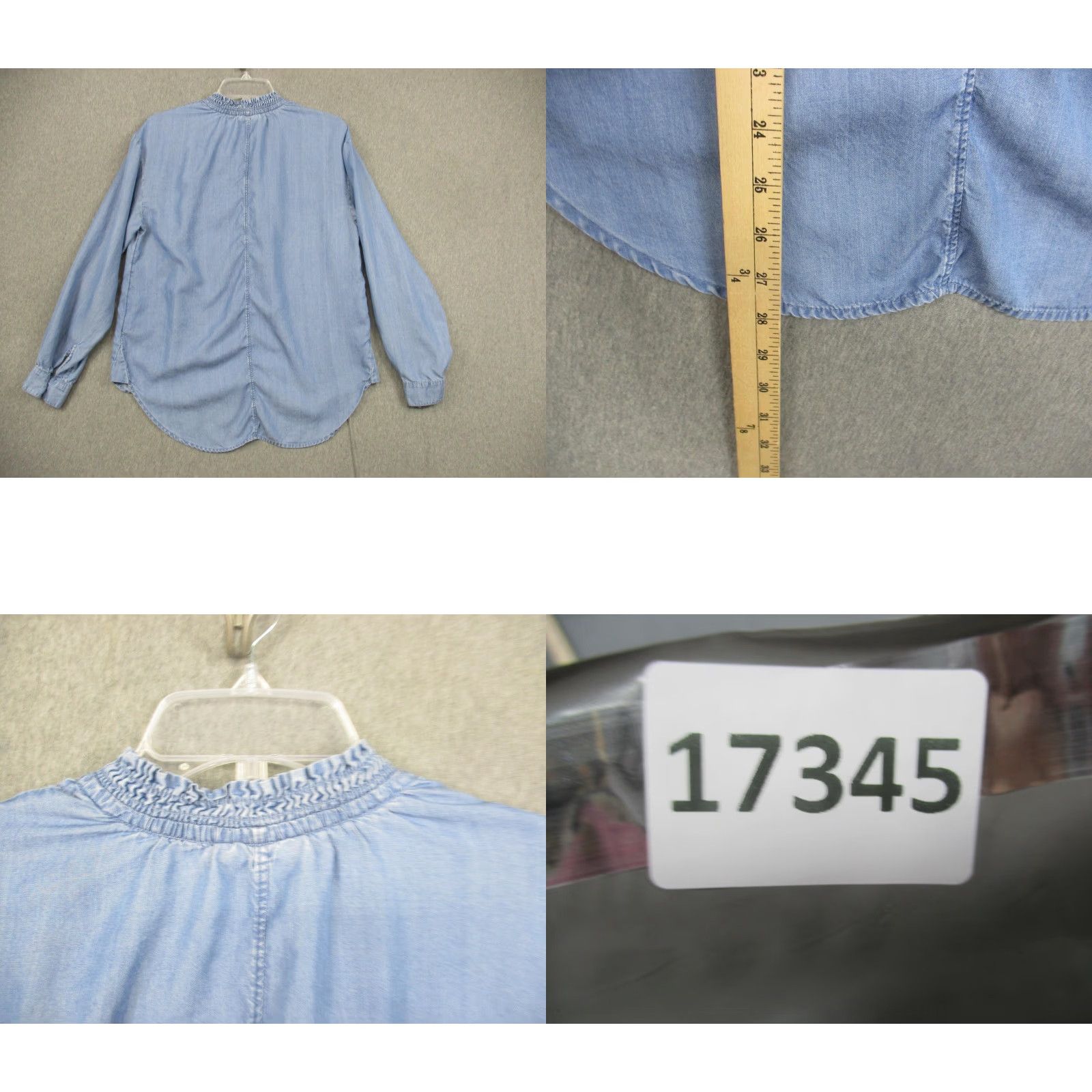 Vintage ON-34TH Blouse Womens Small Blue Tunic Lyocell Long Sleeve V-Neck Relaxed Top Size S / US 4 / IT 40 - 8 Thumbnail