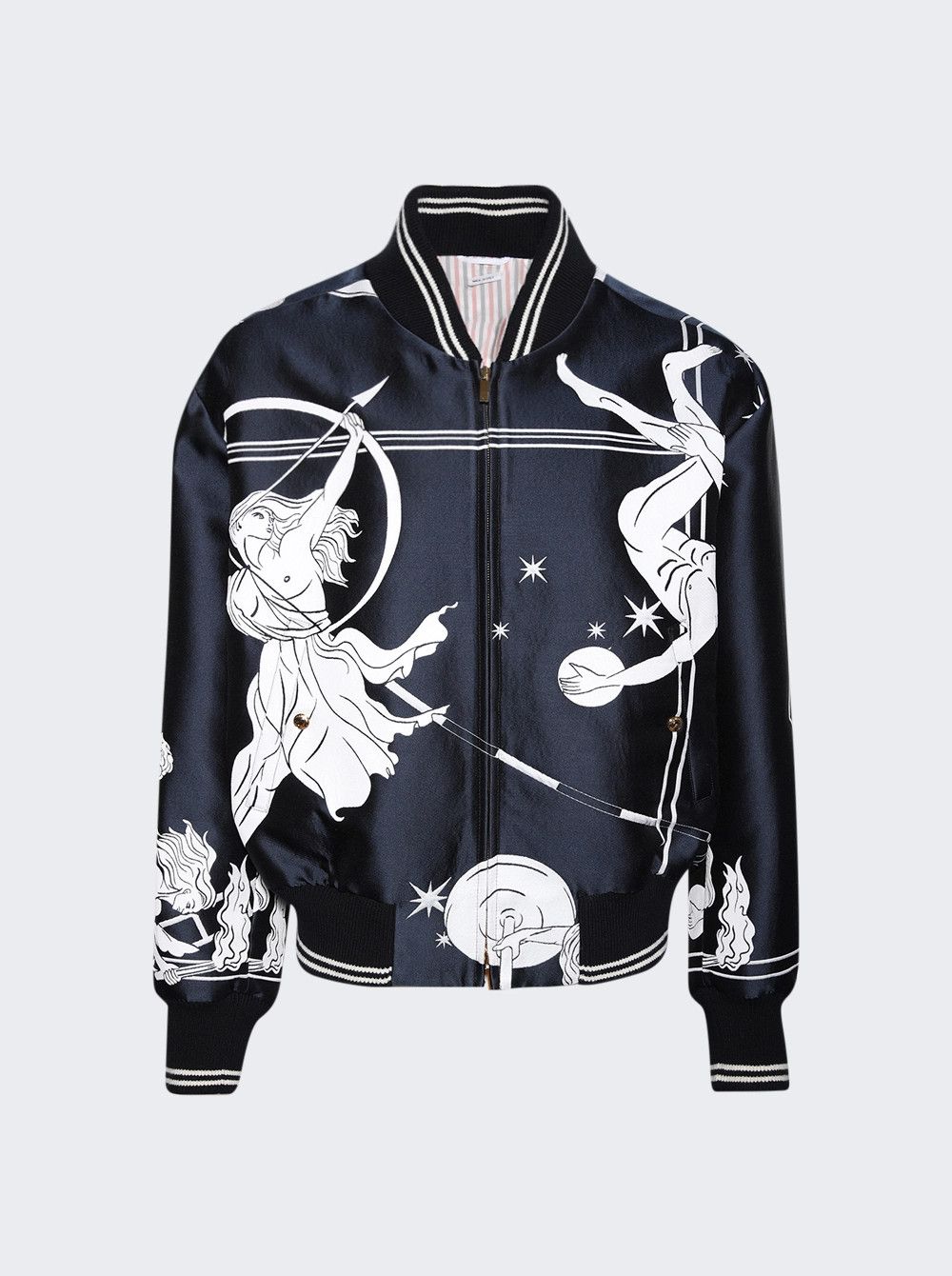 Thom Browne o1mle0326 Olympic Constellation Scuba Jacquard Jacket Size US XL / EU 56 / 4 - 1 Thumbnail