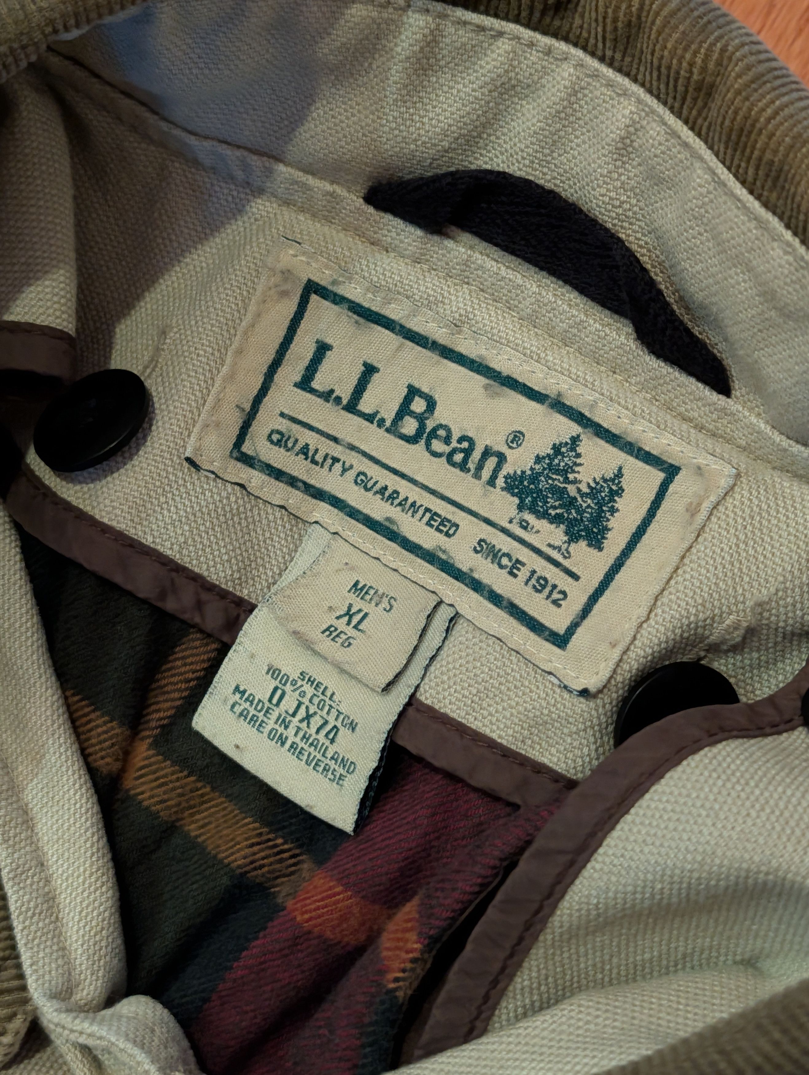 L.L. Bean L.L. Bean Barn Jacket Canvas Workwear Coat Corduroy Collar Size US XL / EU 56 / 4 - 2 Thumbnail