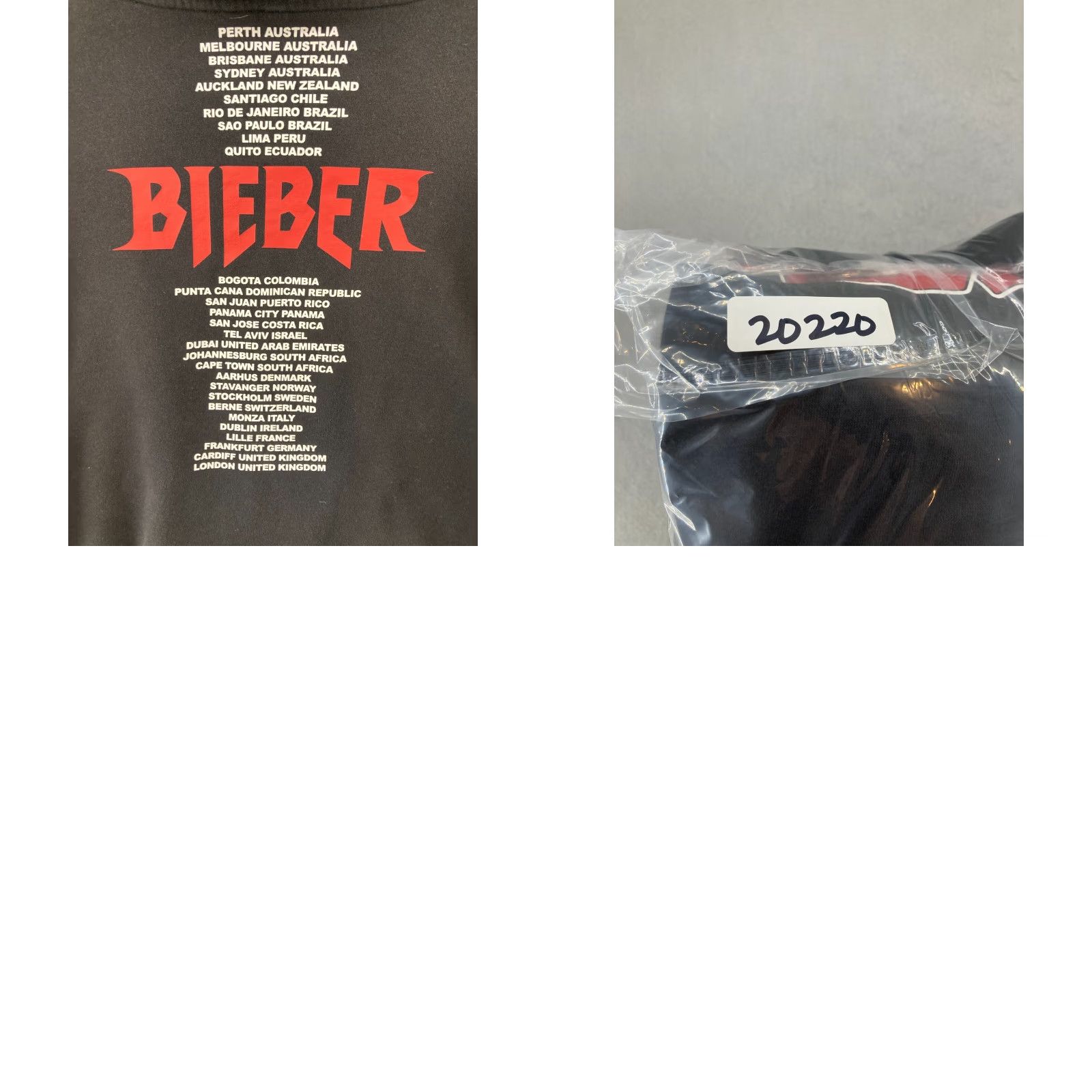 H&M VINTAGE Justin Bieber Hoodie Womens XL Cropped H&M Divided Purpose World Tour BLACK Shirt Womens XL Black Band Music Crop Tie-Front Hoodie Size XL / US 12-14 / IT 48-50 - 10 Thumbnail