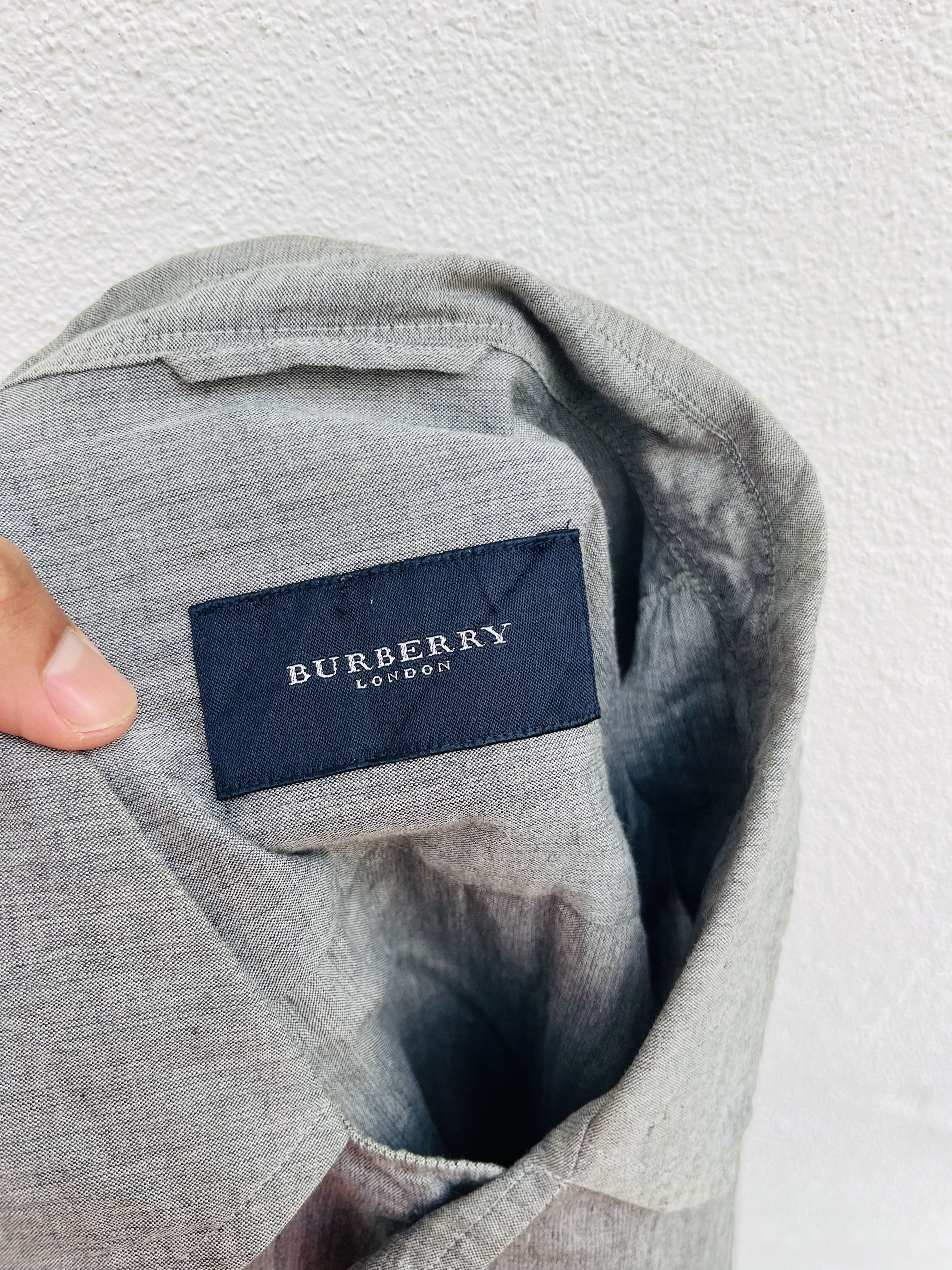 Burberry × Japanese Brand × Vintage Vintage Burberry London Grey Button Up Fashion Style Size US XL / EU 56 / 4 - 12 Thumbnail