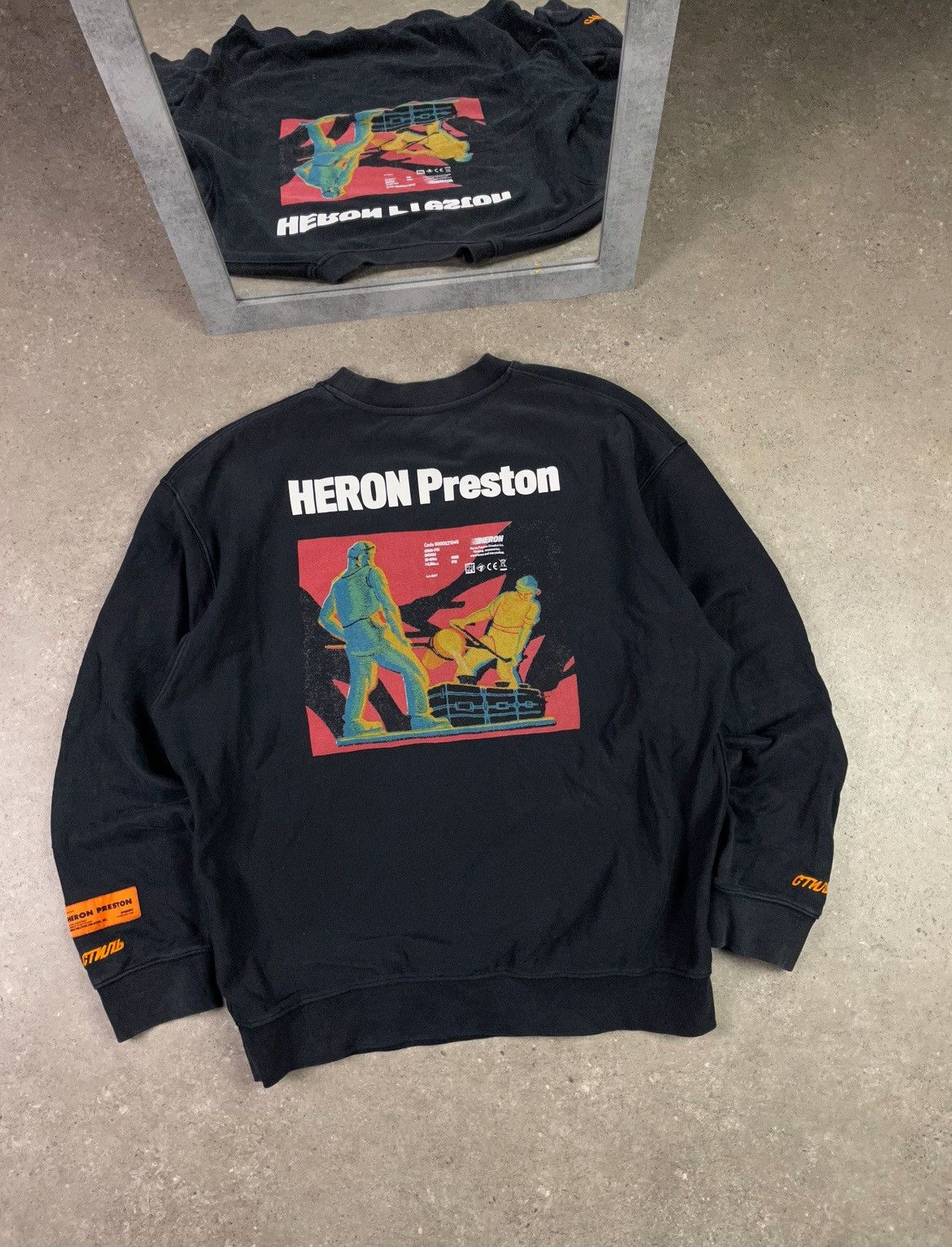 Heron Preston Heron Preston Metal Worker Sweatshirt Crewneck Size US S / EU 44-46 / 1 - 1 Thumbnail