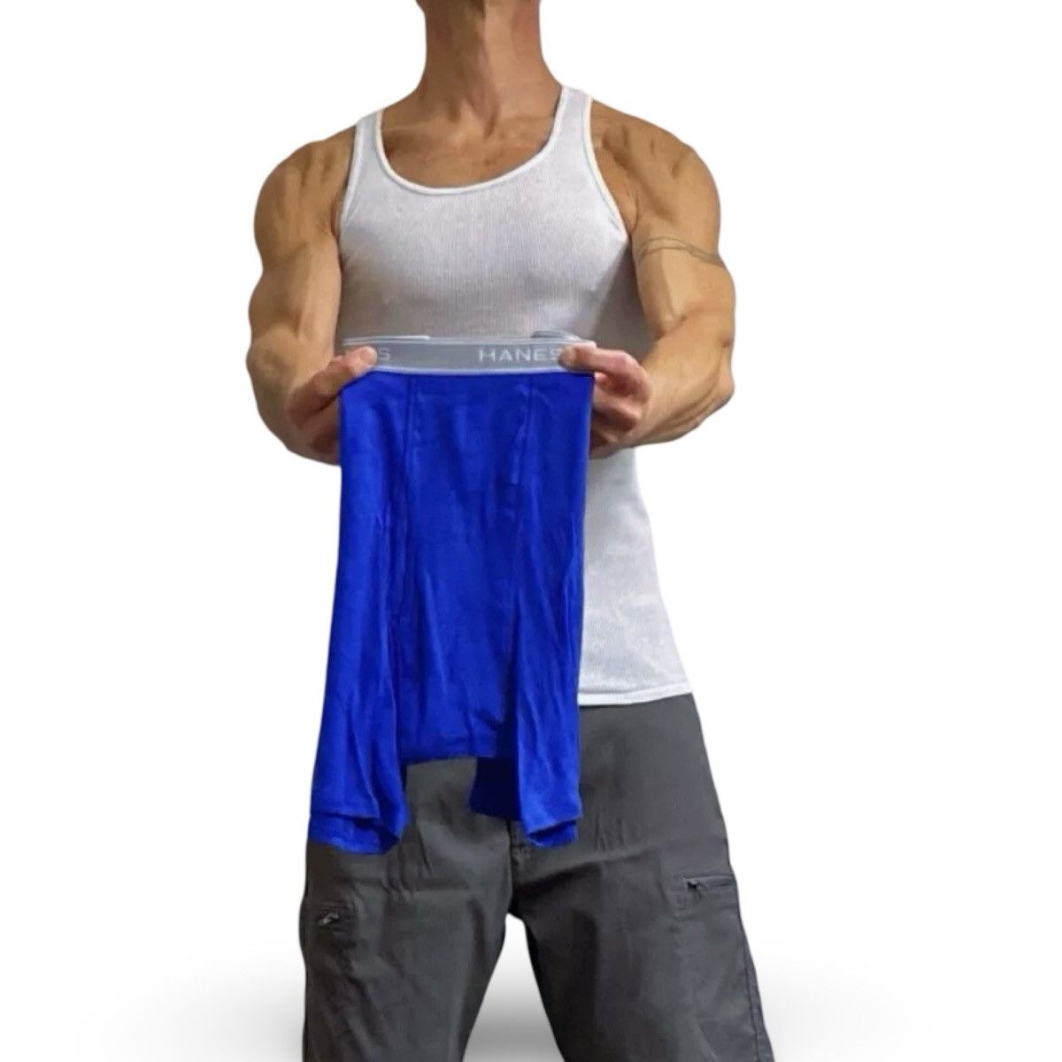 Hanes Hanes Blue / Gray Men’s Underwear Boxer Briefs Size Medium Size 34 - 1 Thumbnail