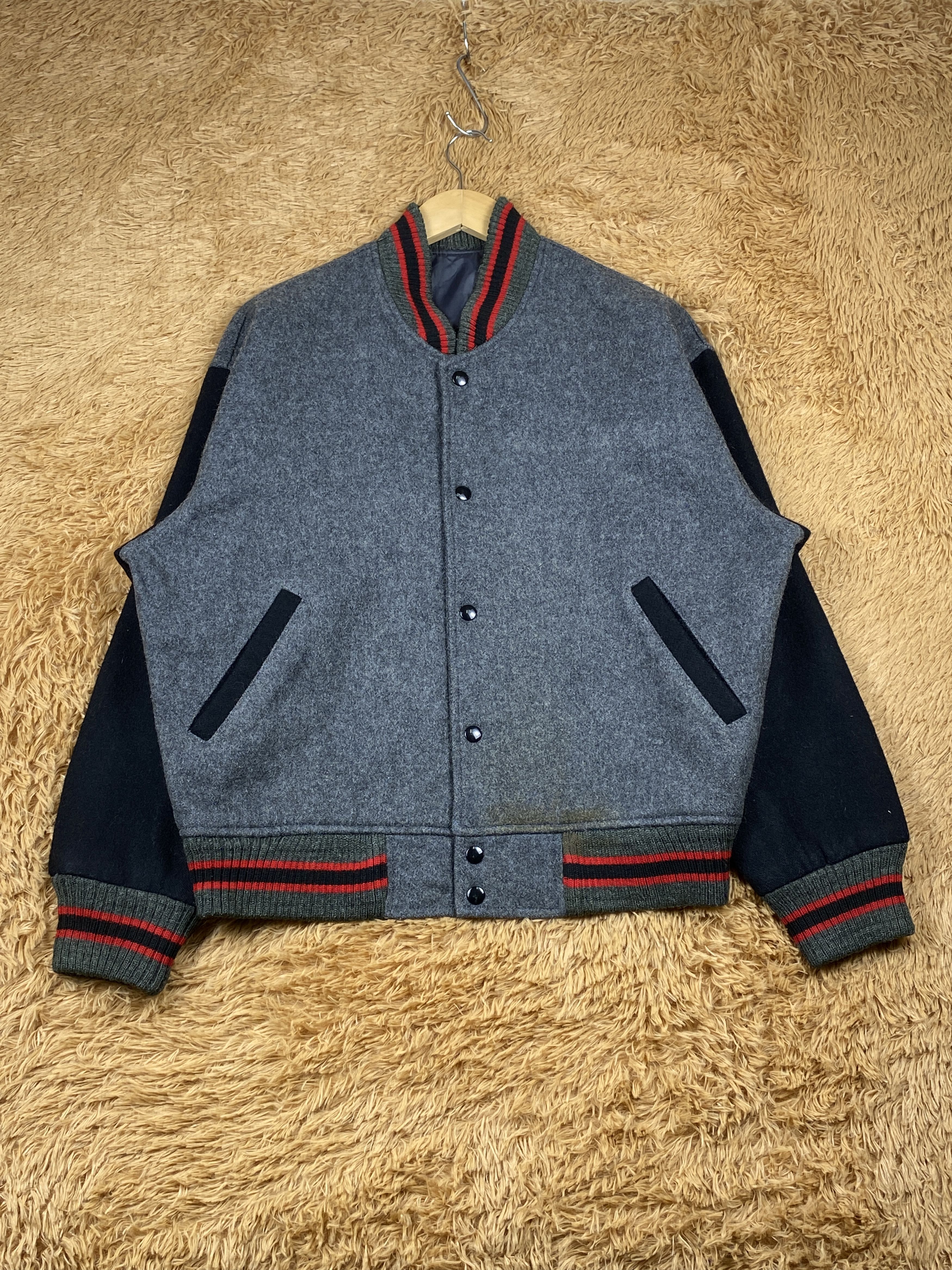 image of Vintage Hang Ten Button Up Varsity Jacket, Men's (Size Medium)