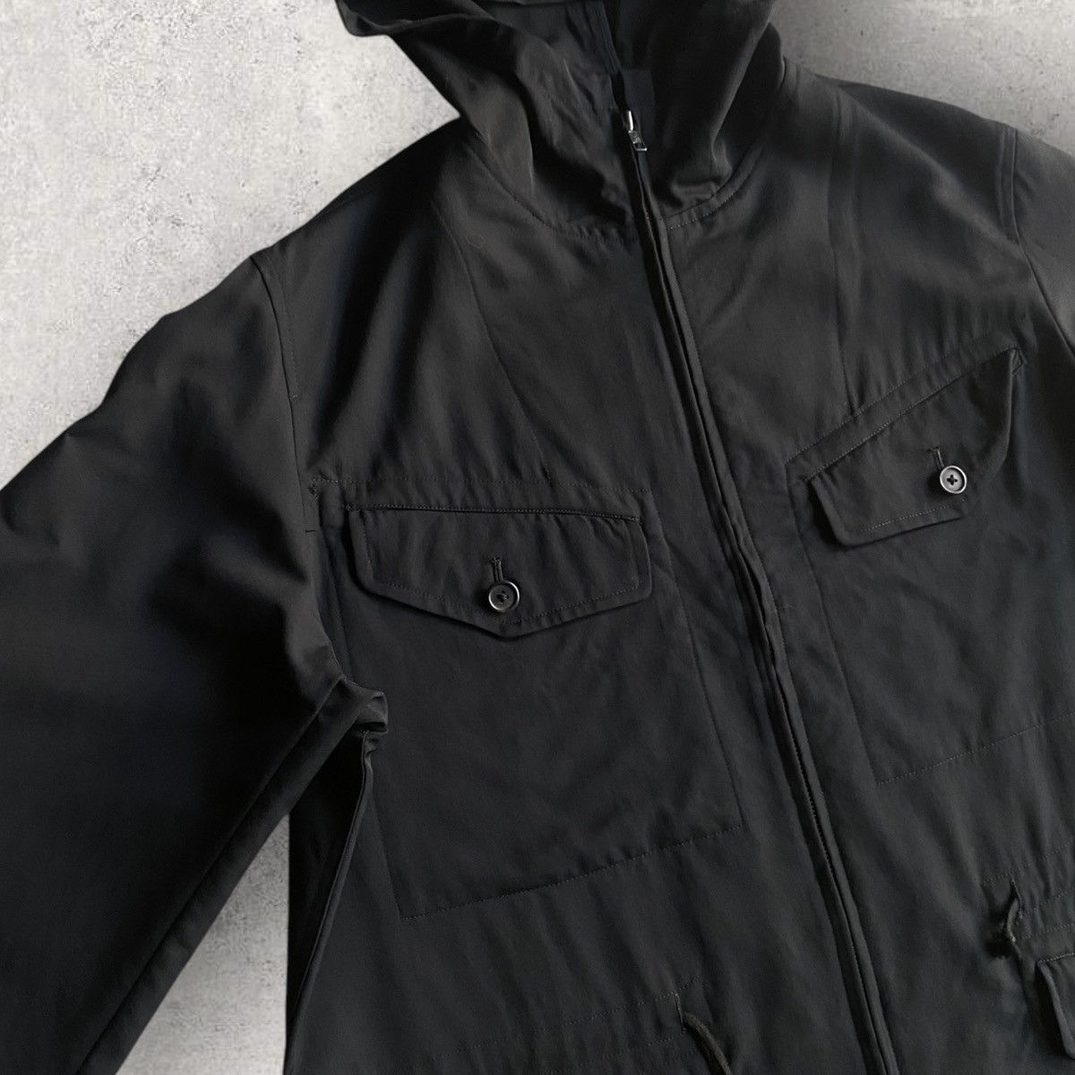 Yohji Yamamoto Vintage 90’s Wool Gabardine Hood Jacket Size US M / EU 48-50 / 2 - 3 Thumbnail