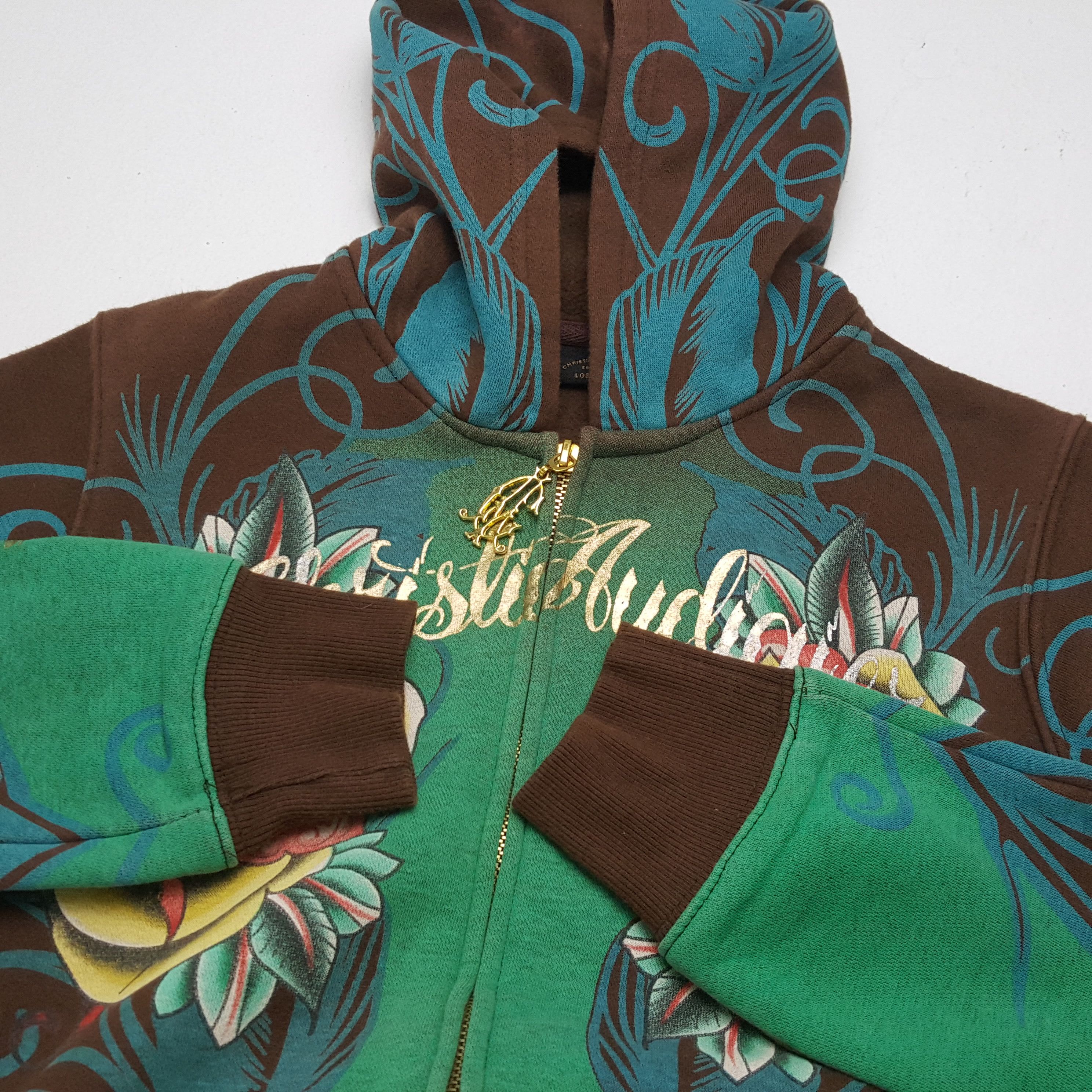 Christian Audigier × Ed Hardy × Vintage Vintage Christian Audigier Designer Ed-Hardy Style Hoodies Size XS / US 0-2 / IT 36-38 - 8 Thumbnail