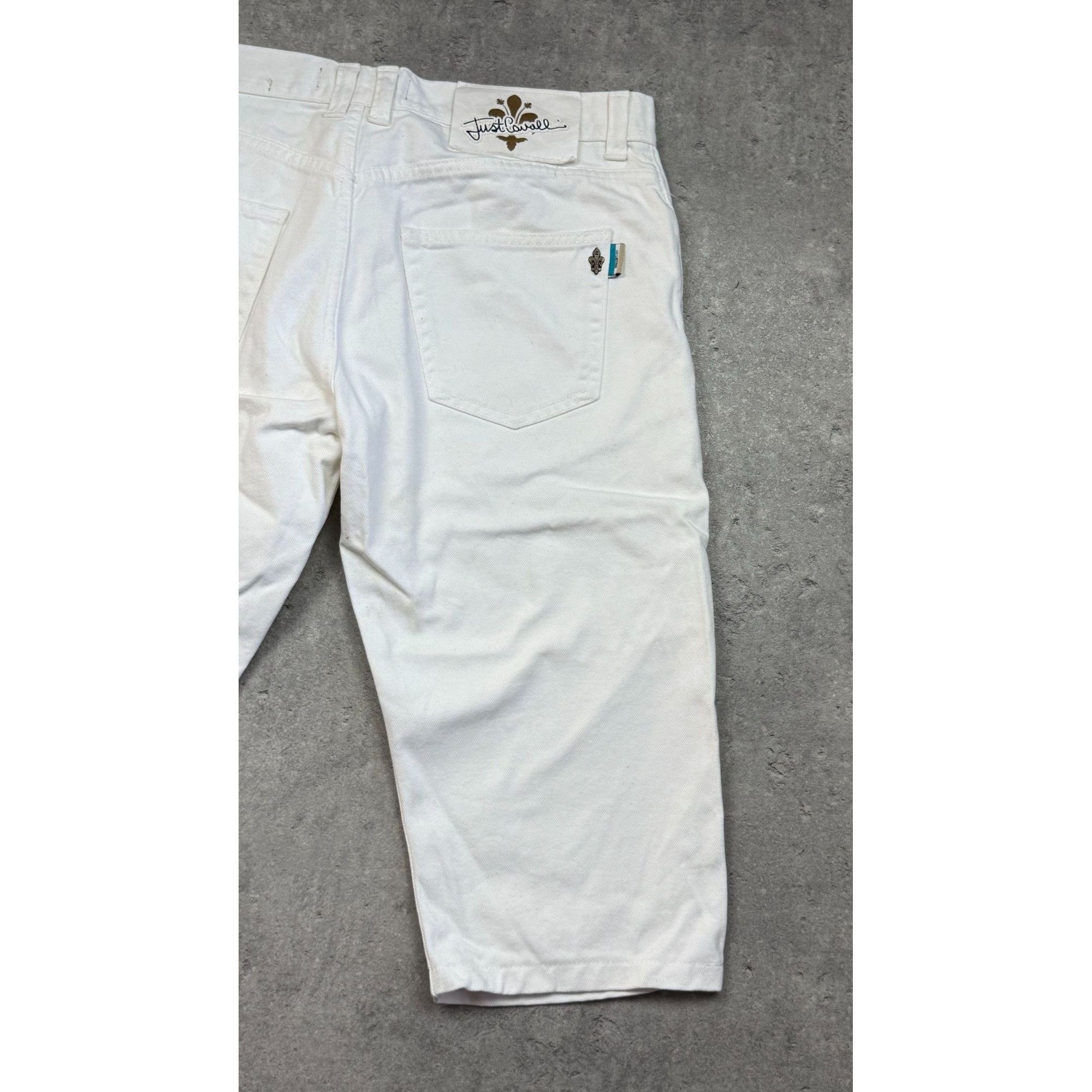 Just Cavalli Archive Just Cavalli White Denim Shorts – Ittierre Era Size US 34 / EU 50 - 3 Thumbnail