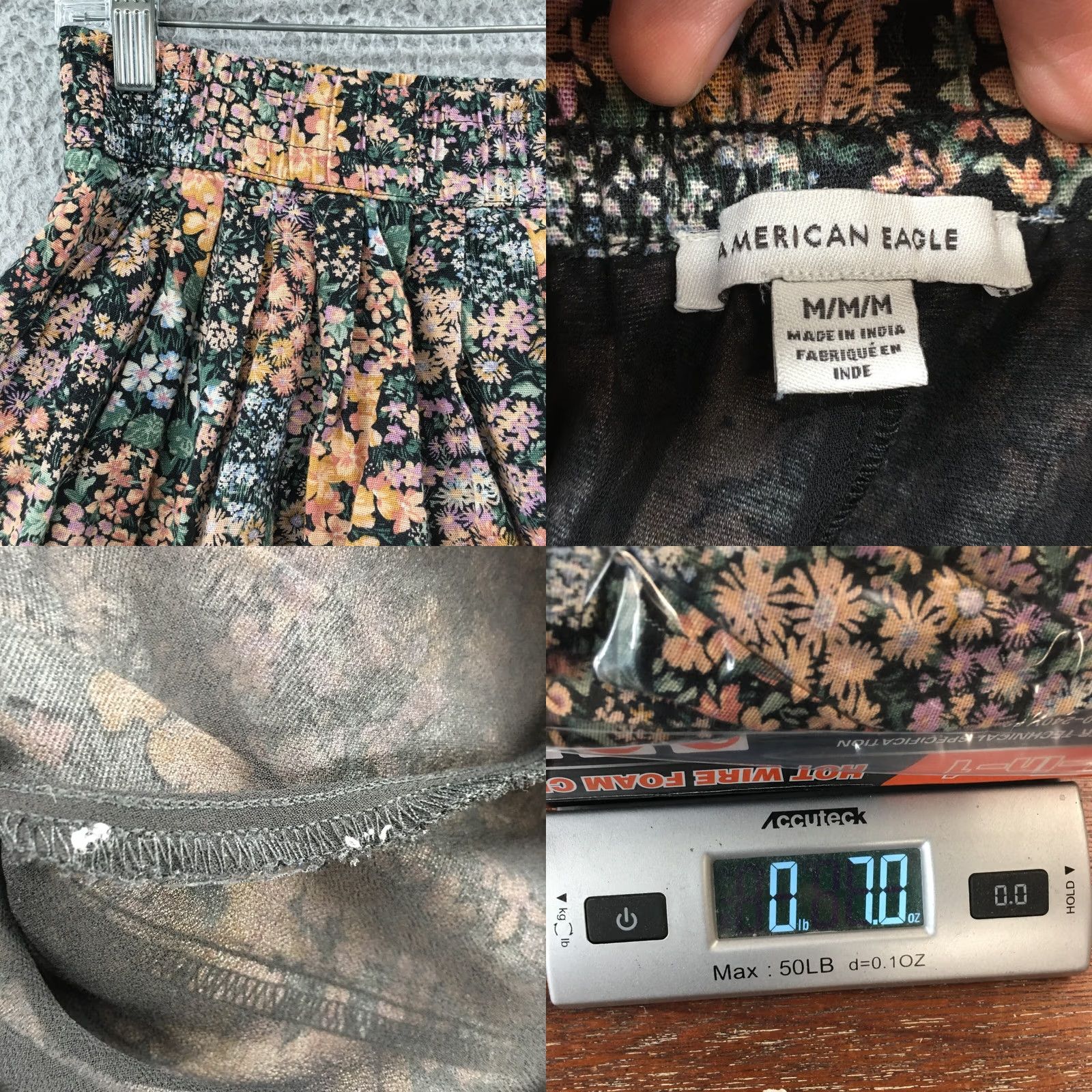 American Eagle Outfitters American Eagle Outfitters Skirt Womens M Multicolor Floral Elastic A-Line Short, Middle Rise, Lightweight, 28X25 Size 32" / US 10 / IT 46 - 8 Thumbnail