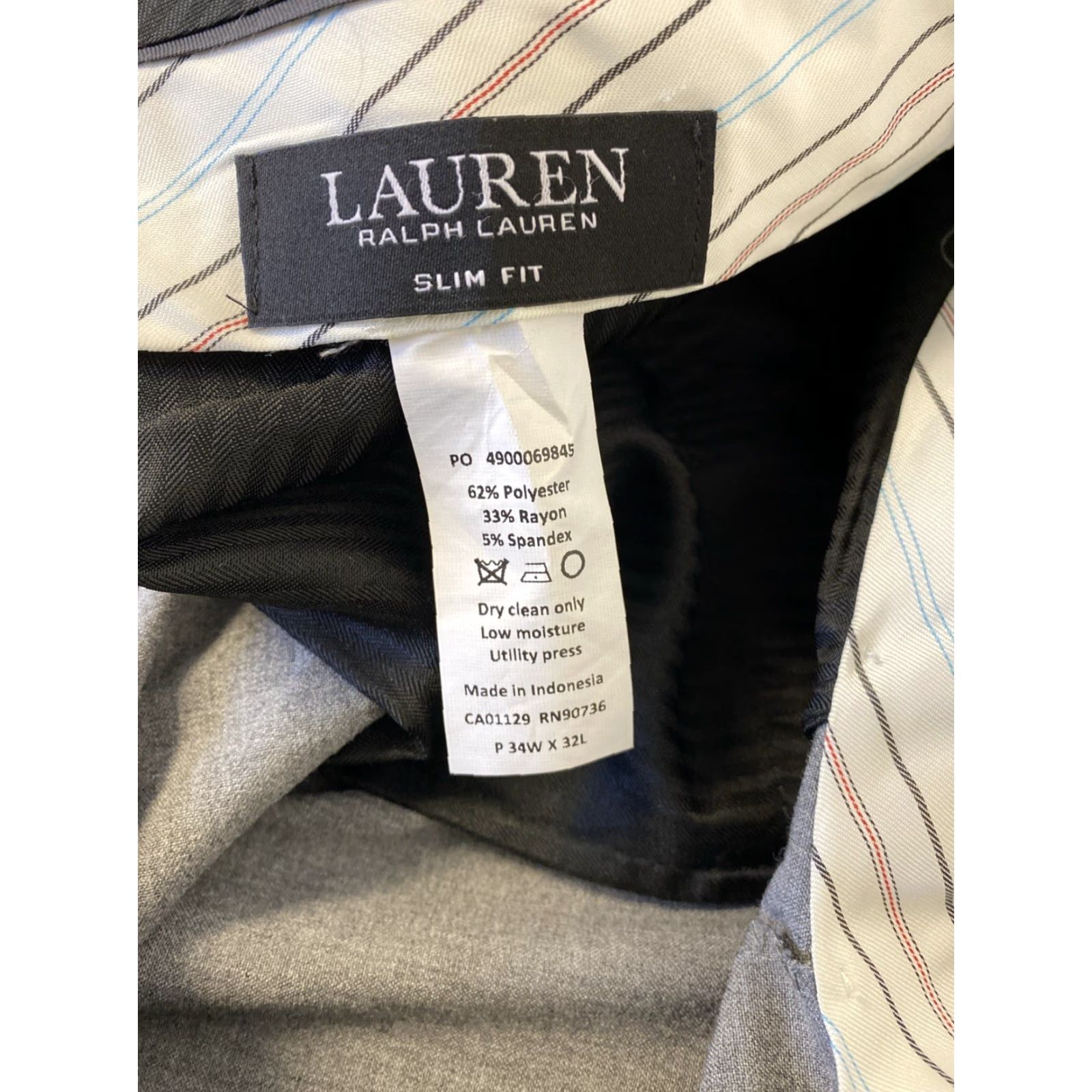 Ralph Lauren Ralph Lauren Pants Mens 34x32 Gray Dress Slacks LAUREN Formal Business /0183 Size US 34 / EU 50 - 4 Thumbnail