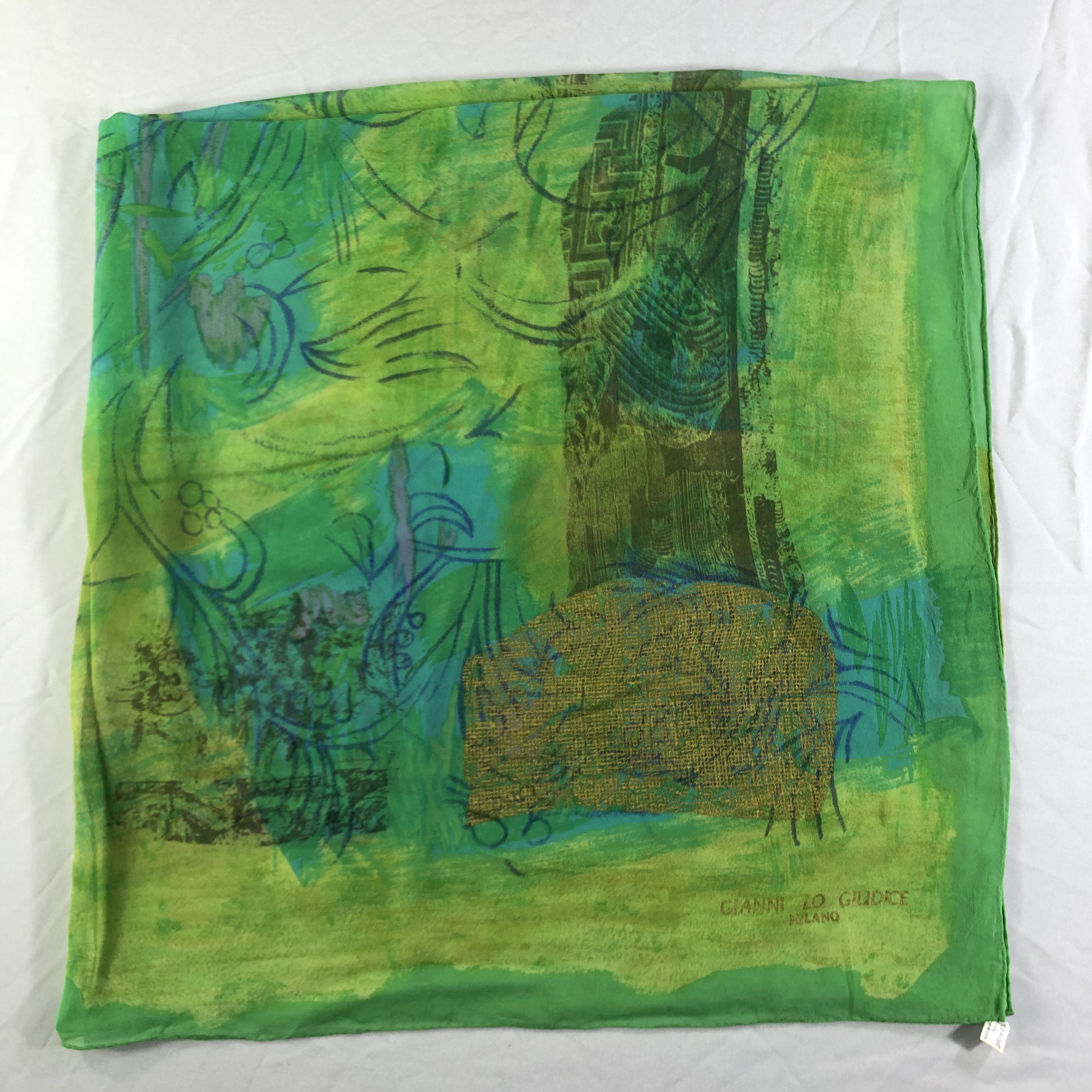 Vintage Vintage Gianni Lo Giudice Silk Scarf Size ONE SIZE - 2 Thumbnail