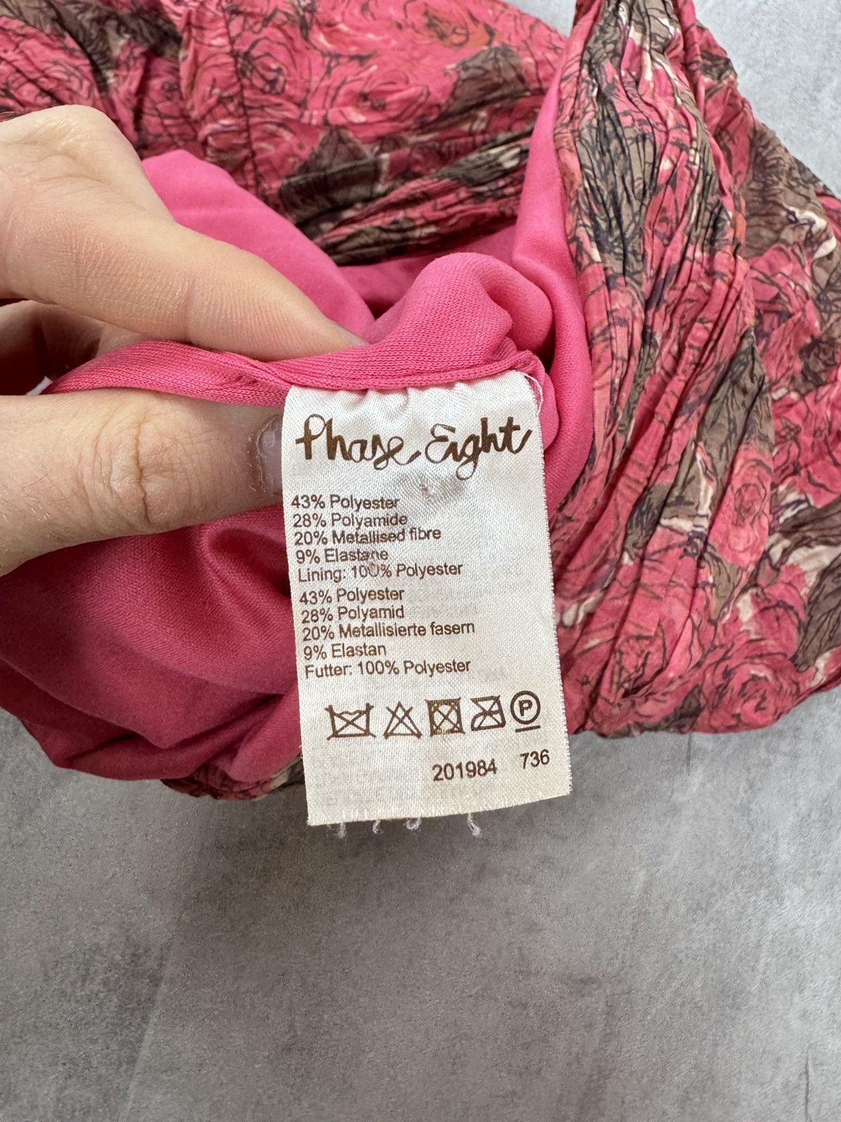 Designer Phase Eight Floral Dress Pleated Womens Size 10 Size M / US 6-8 / IT 42-44 - 4 Thumbnail