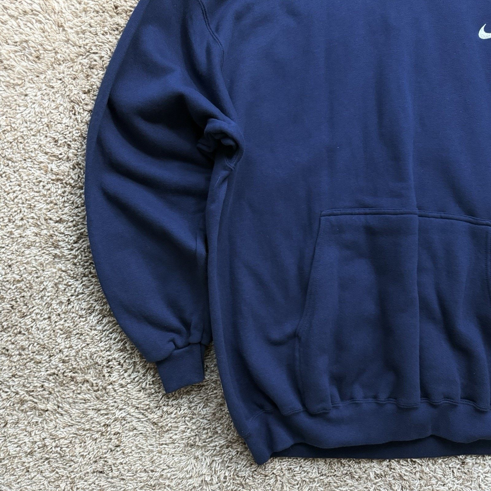Nike × Vintage Vintage 90’s Nike Navy Blue Hoodie Made in USA Men’s Size XL Size US XL / EU 56 / 4 - 7 Thumbnail