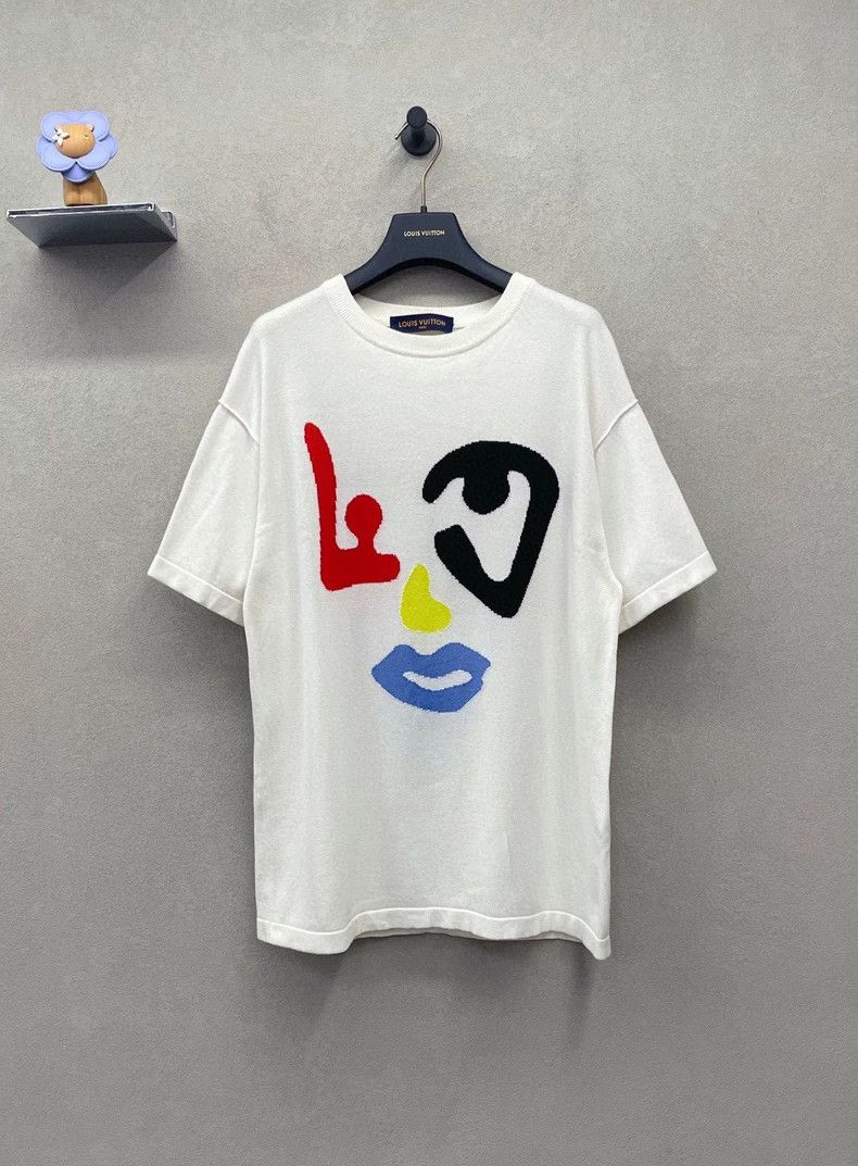 Louis Vuitton Louis Vuitton Geometric Face Pattern White Short Sleeve Size US M / EU 48-50 / 2 - 1 Thumbnail