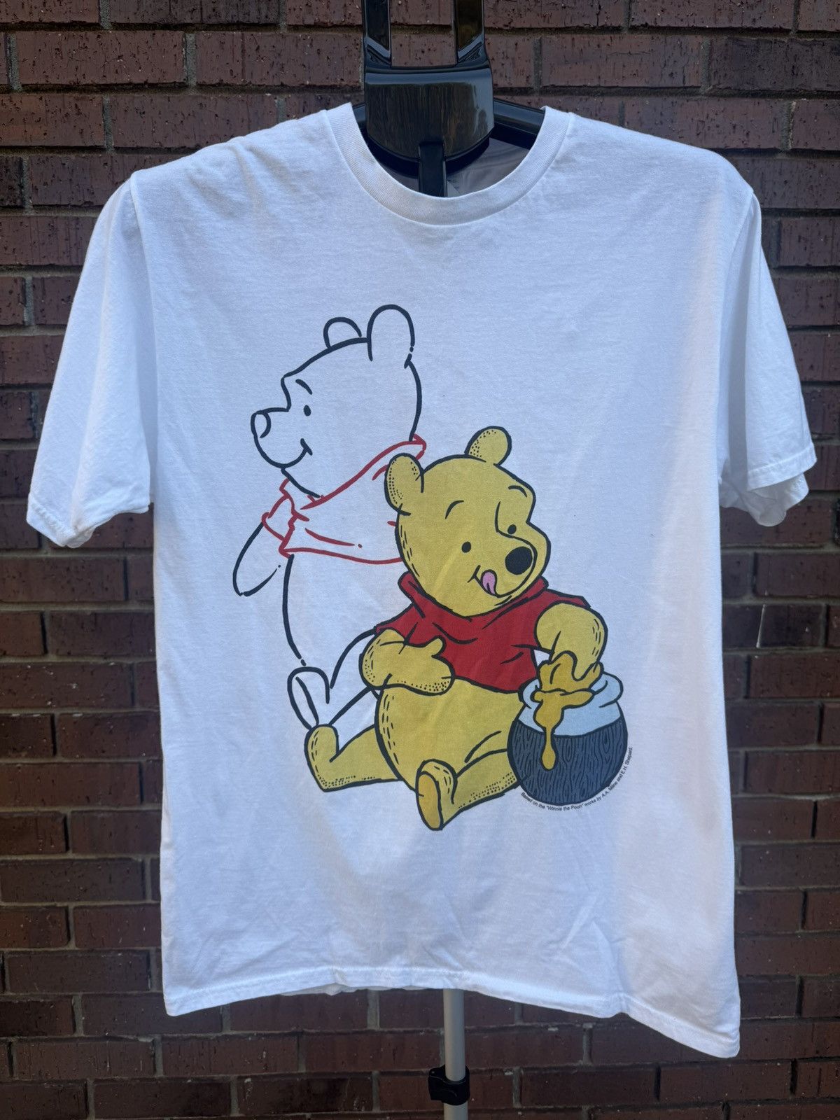 Disney Disney Winnie the Pooh Bear White T-Shirt Port & Co. Unisex Size US M / EU 48-50 / 2 - 1 Thumbnail