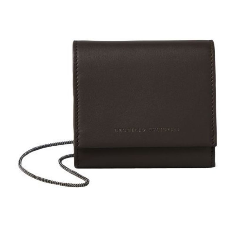 Brunello Cucinelli o1la1rc1a0425 Size: OS/Leather Wallet in Marron Size ONE SIZE - 1 Thumbnail