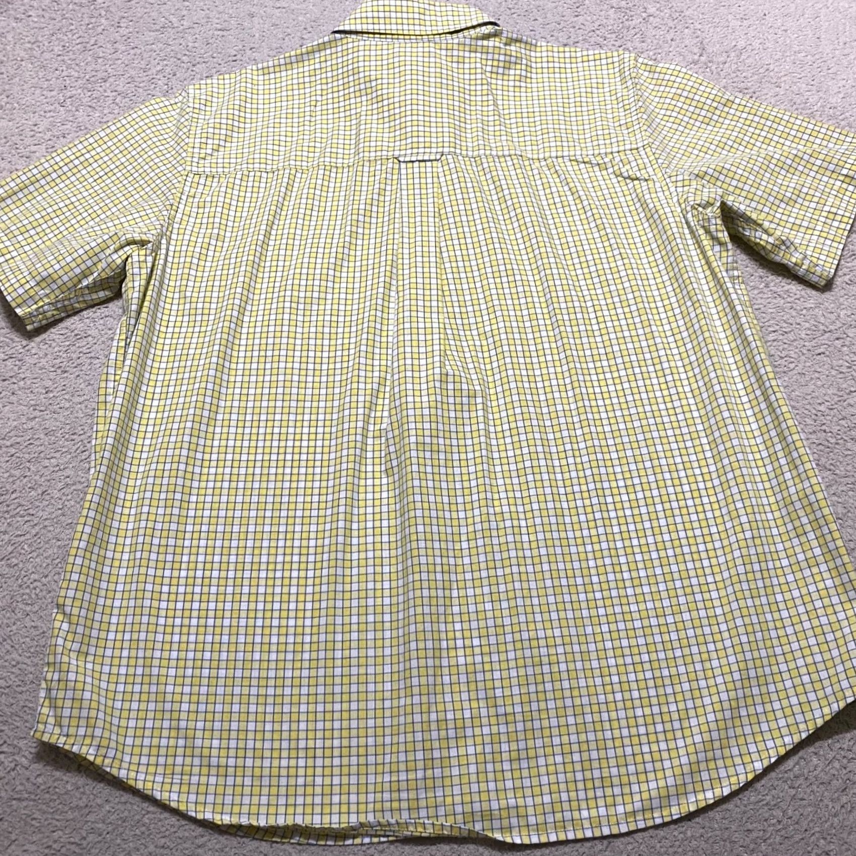 Chaps Chaps Ralph Lauren Mens XL Shirt Short Sleeve Plaid Button-Down Easy Care Yellow/Blue Size US XL / EU 56 / 4 - 2 Thumbnail
