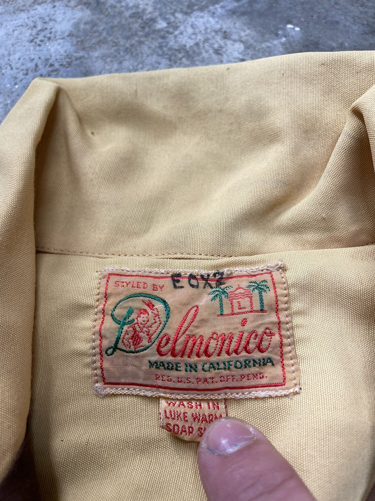 Vintage 40’s Loop Collar Gabardine Delmonico Western Shirt Size US XL / EU 56 / 4 - 4 Thumbnail
