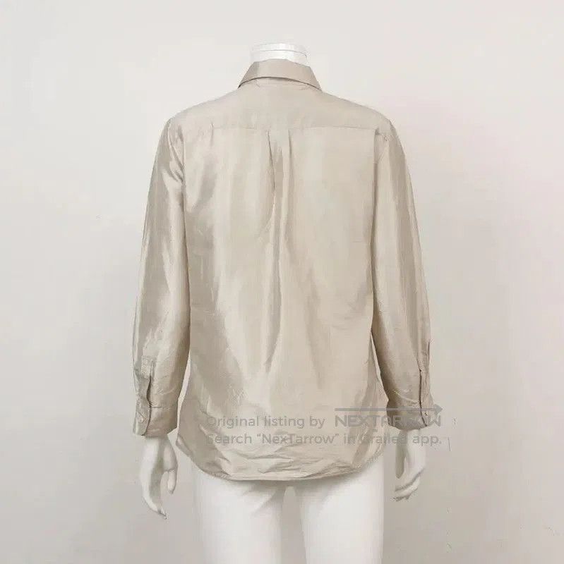 Max Mara MaxMara Silver Silk Shirt for Women . Size XS / US 0-2 / IT 36-38 - 2 Thumbnail
