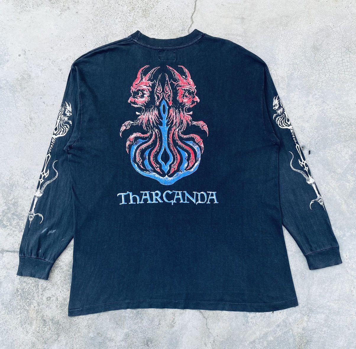 Band Tees Sick Vintage 90s Mortuary Drape Black Metal Band Long Sleeve Size US XXL / EU 58 / 5 - 2 Thumbnail